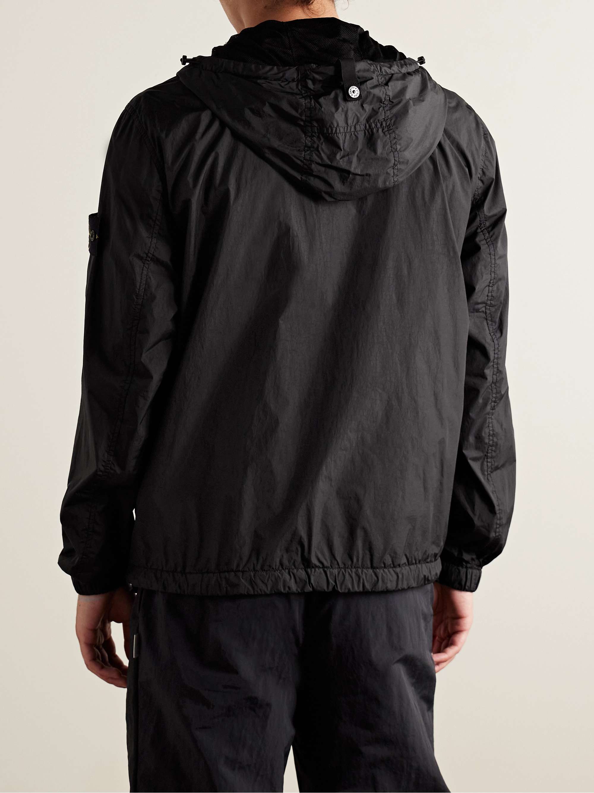 STONE ISLAND Logo-Appliquéd Crinkle Reps Nylon Hooded Jacket for Men ...