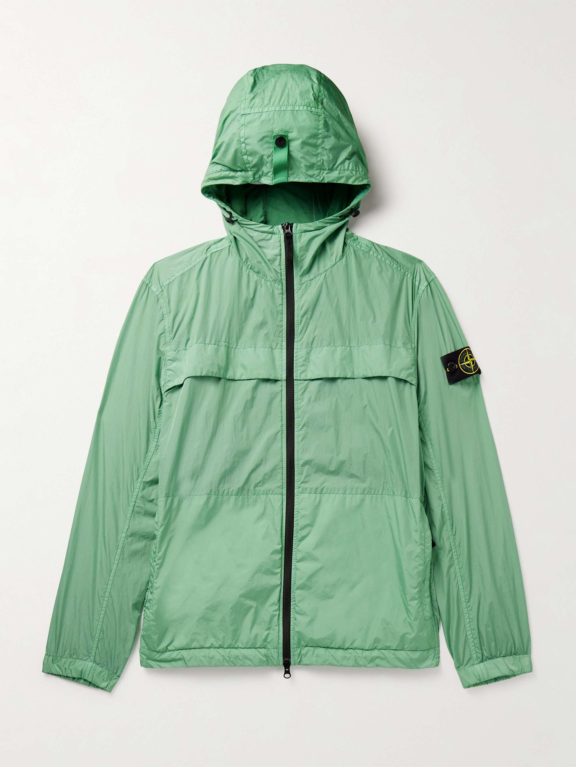 STONE ISLAND Logo-Appliquéd Crinkle Reps Nylon Hooded Jacket for Men ...