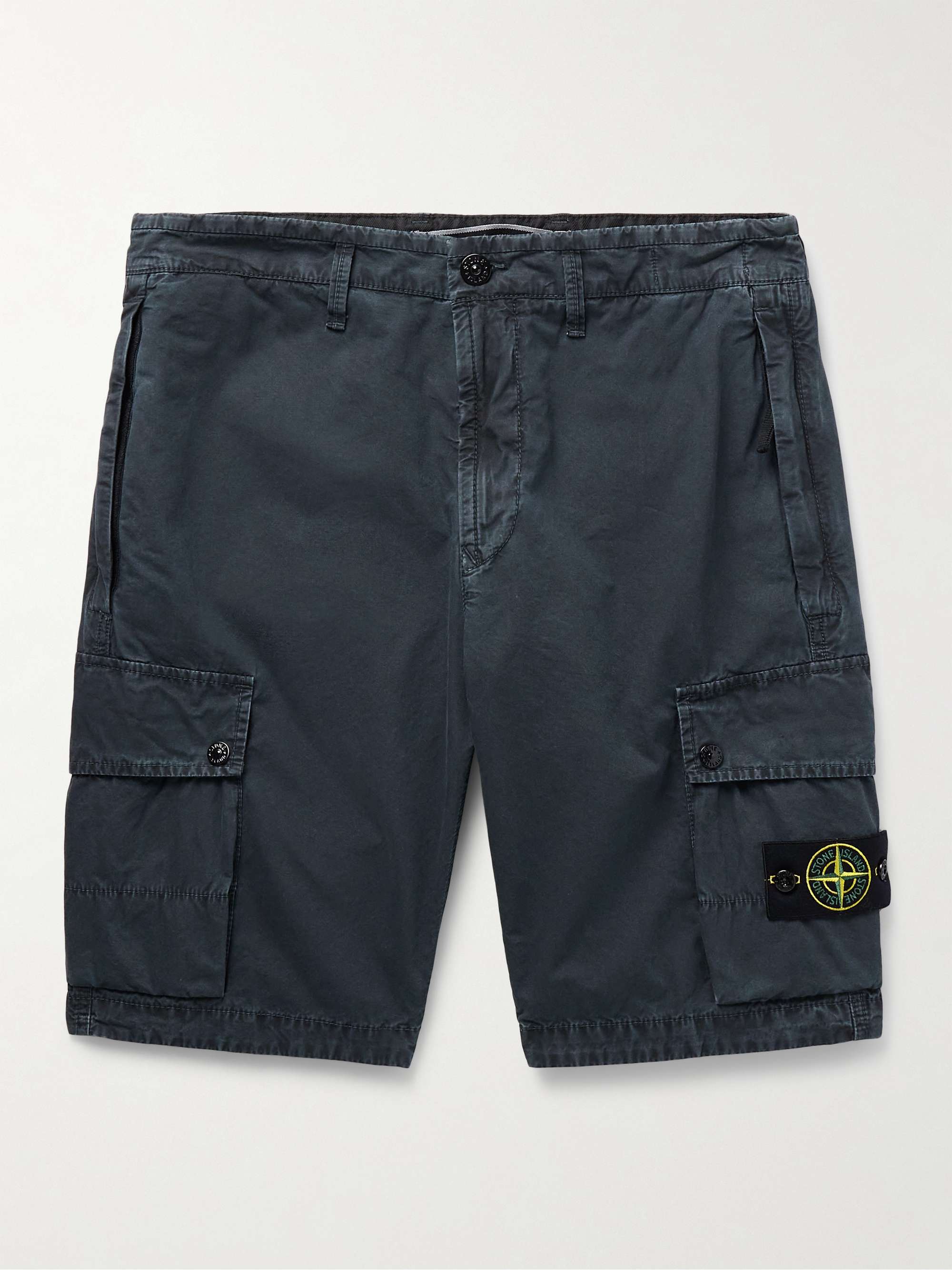 STONE ISLAND Logo-Appliquéd Cotton-Canvas Cargo Shorts for Men | MR PORTER