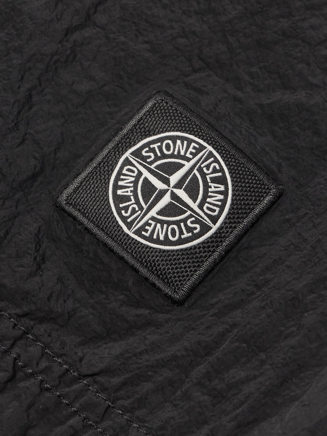Stone Island Compass Patch Drawstring Swim Shorts In Black