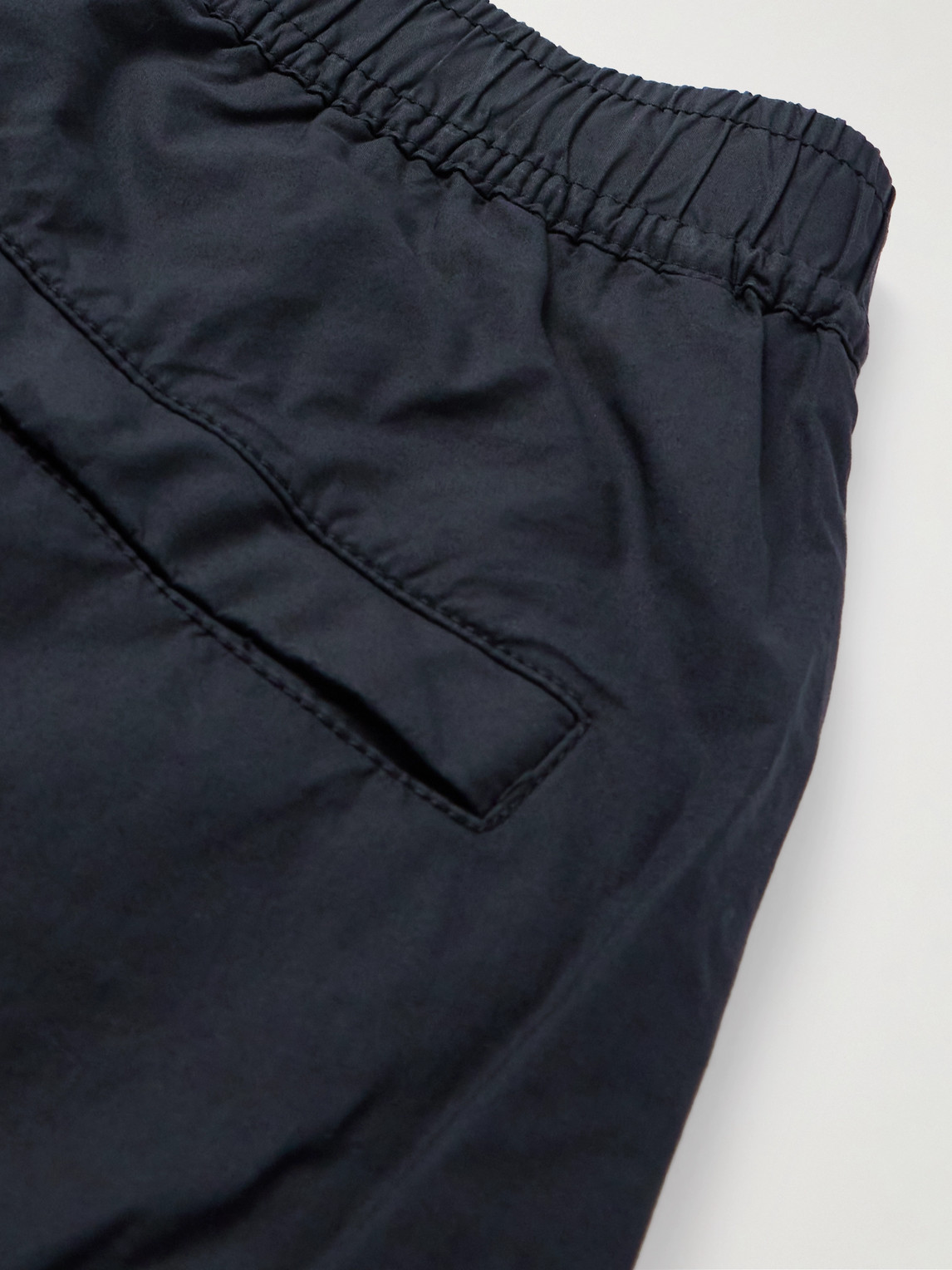 Shop Stone Island Tapered Cotton-blend Cargo Trousers In Blue