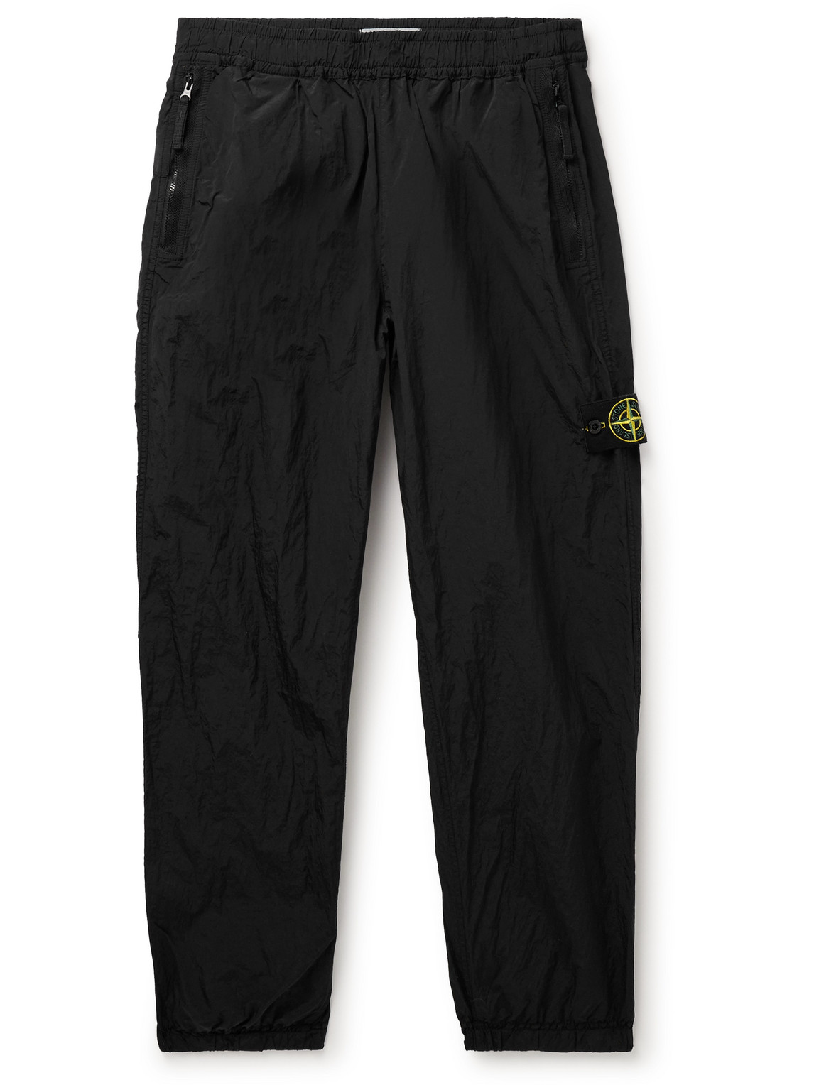 Stone Island Men Black Cotton Fleece Jogger Trousers In Black