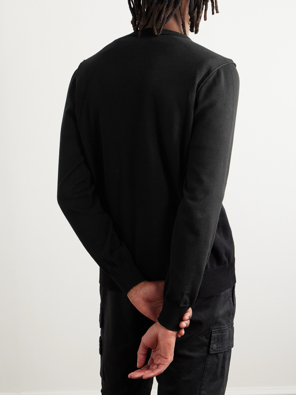 Stone Island Cotton Sweatshirt In Black