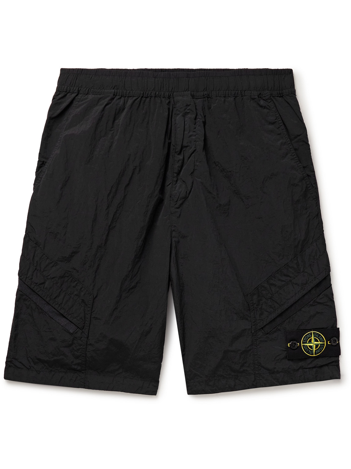 STONE ISLAND STRAIGHT-LEG LOGO-APPLIQUÉD ECONYL® NYLON METAL SHORTS