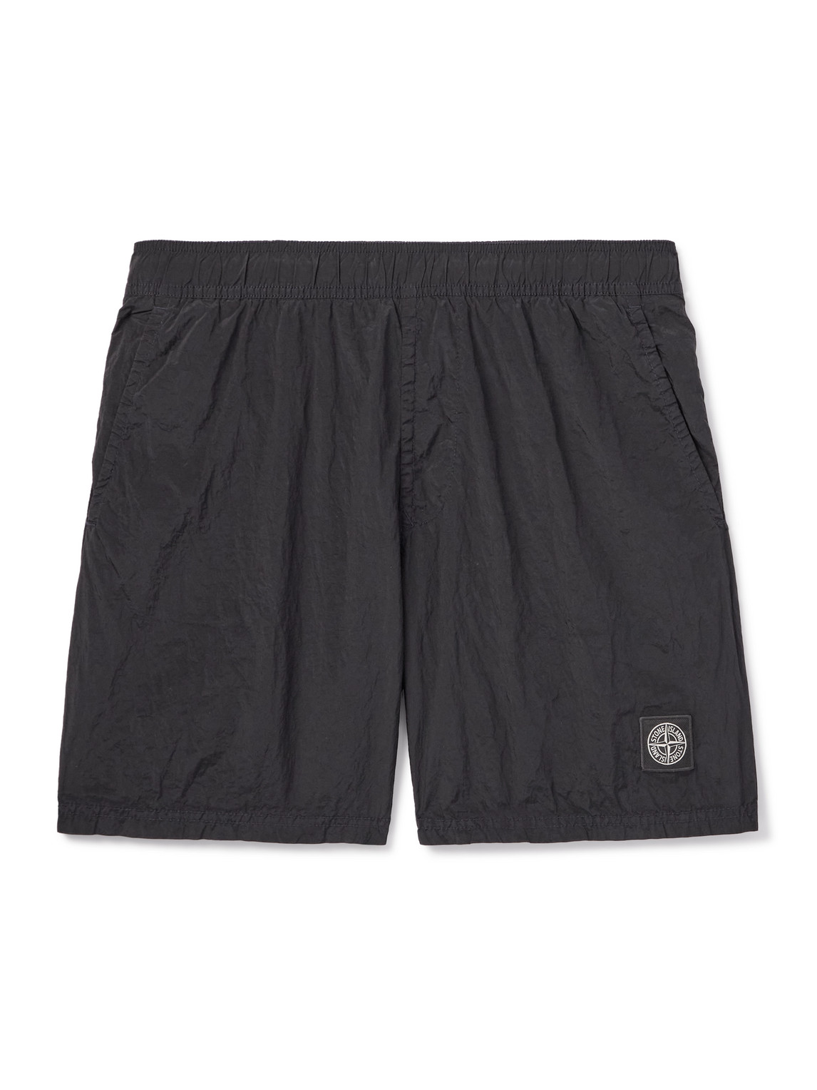 Stone Island Straight-leg Mid-length Logo-appliquéd Nylon Metal Swim Shorts In Blue