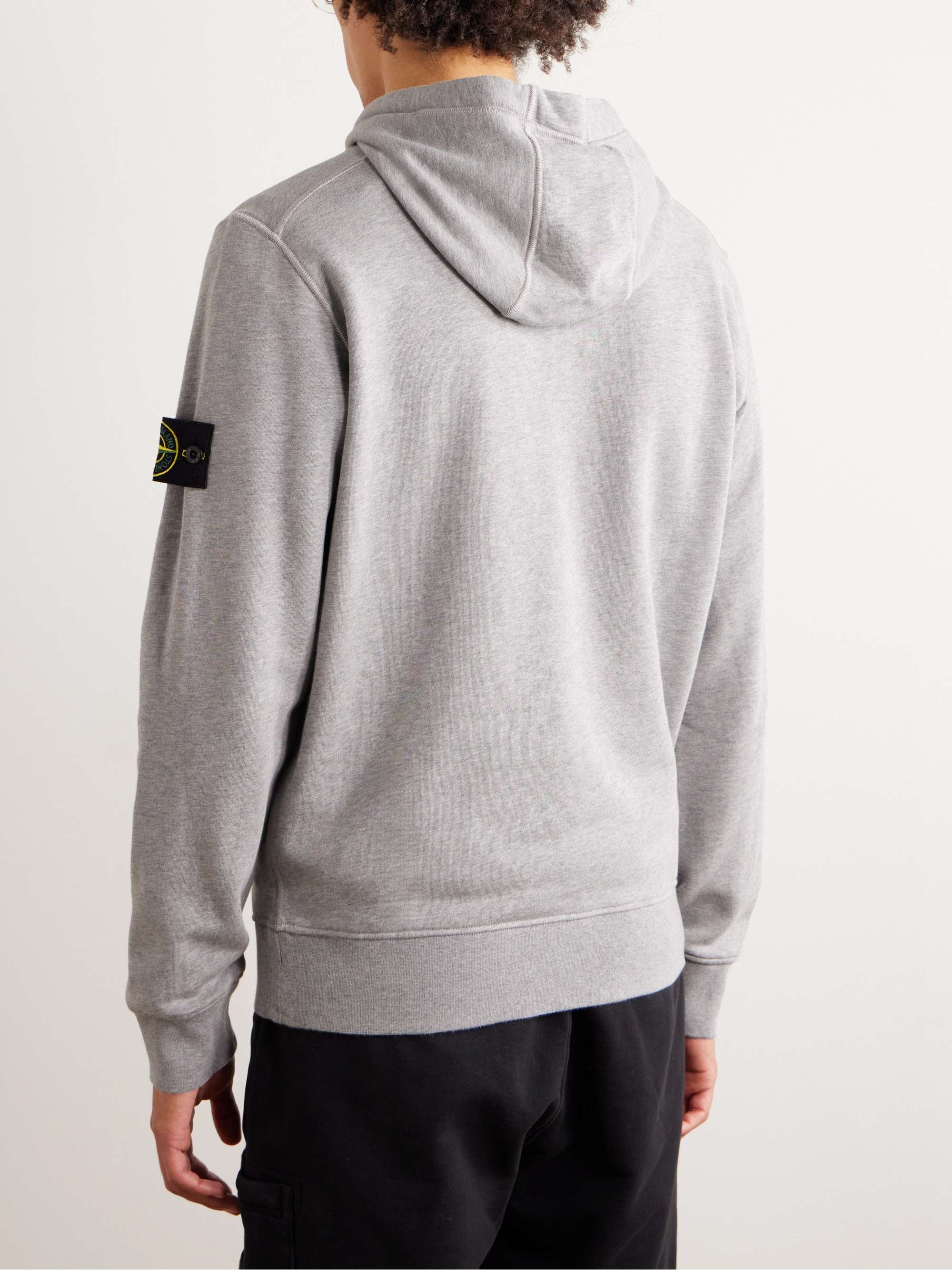 STONE ISLAND コットンジャージー フーディー ガーメントダイ STONE ISLAND コットンジャージー フーディー ガーメントダイ