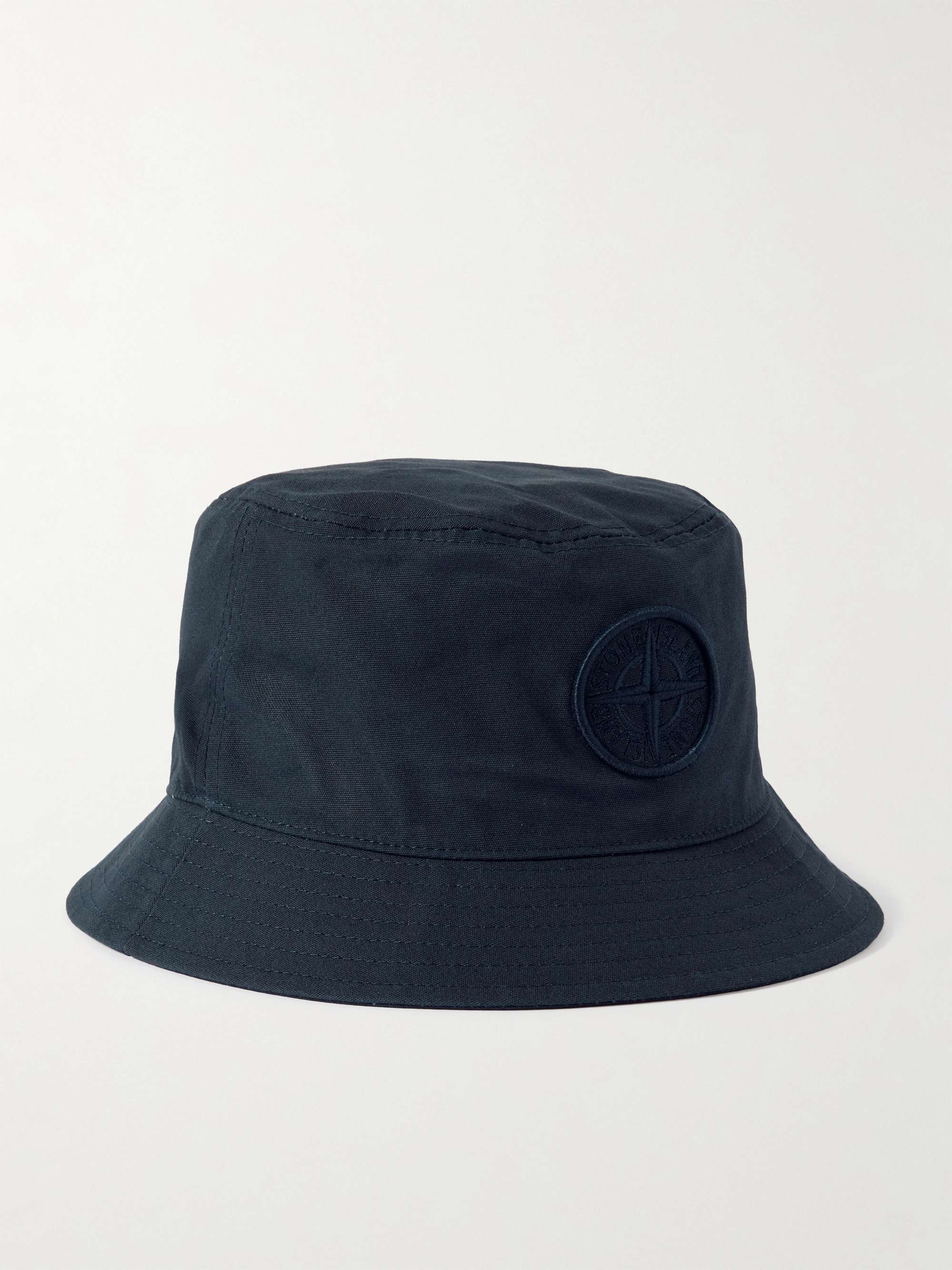 STONE ISLAND Logo-Embroidered Cotton-Canvas Bucket Hat for Men | MR PORTER