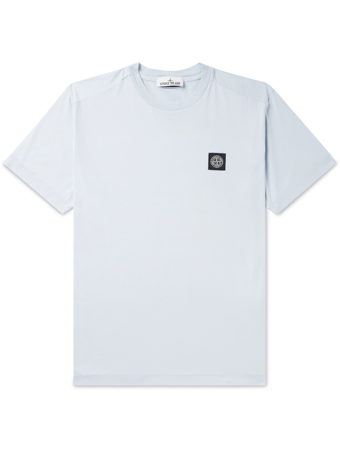 Shop Stone Island Logo-appliquéd Cotton-jersey T-shirt In Blue