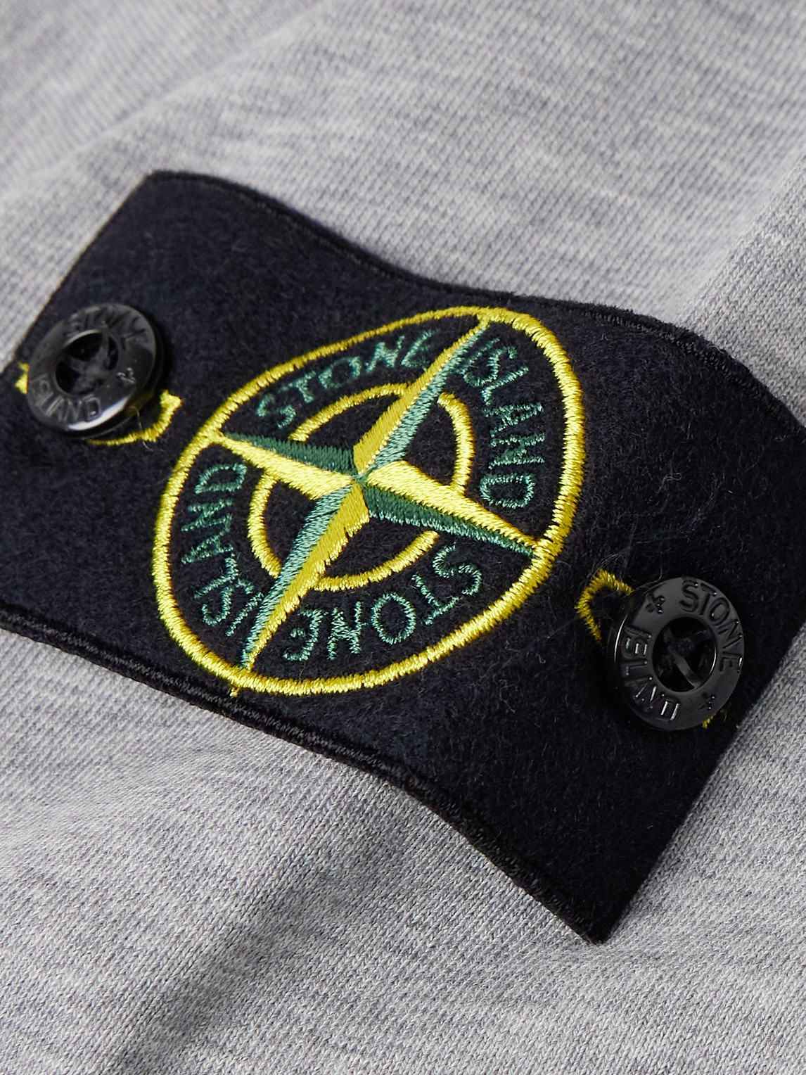 Shop Stone Island Logo-appliquéd Garment-dyed Cotton-jersey Sweatshirt In Gray