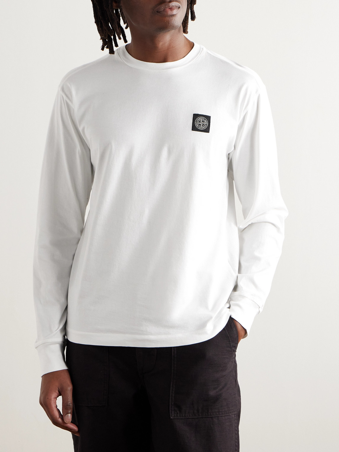 Stone Island Compass-motif T-shirt In White