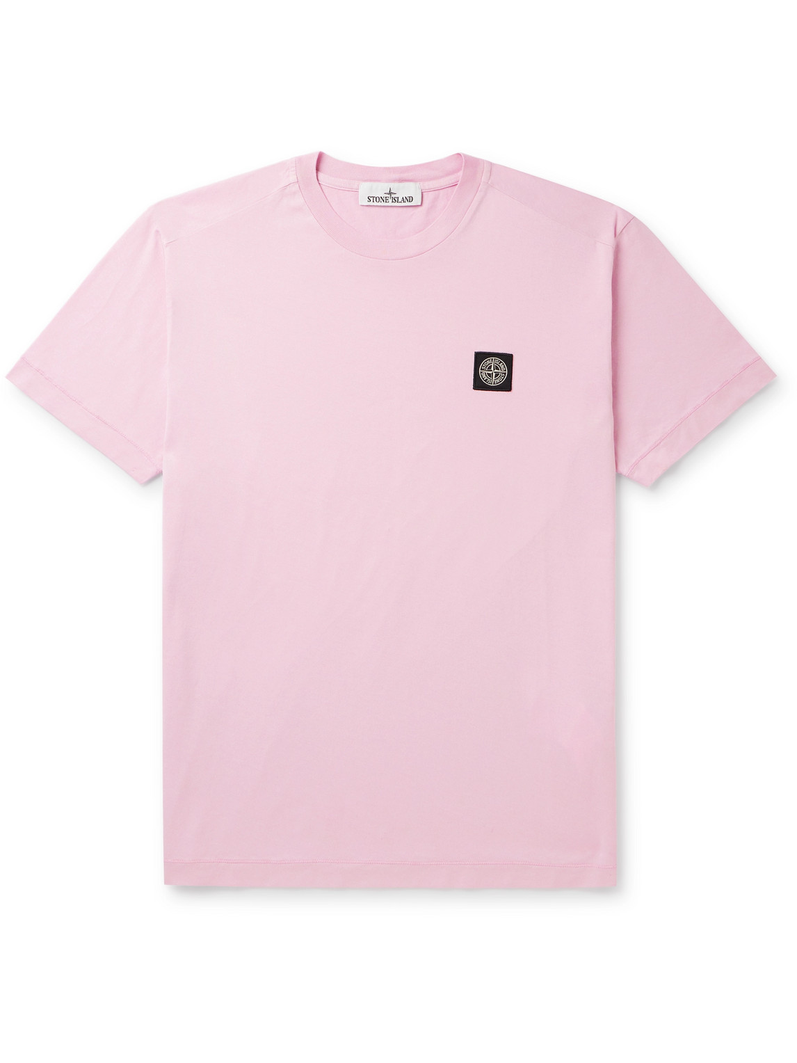 Stone Island Logo-appliquéd Cotton-jersey T-shirt In Pink
