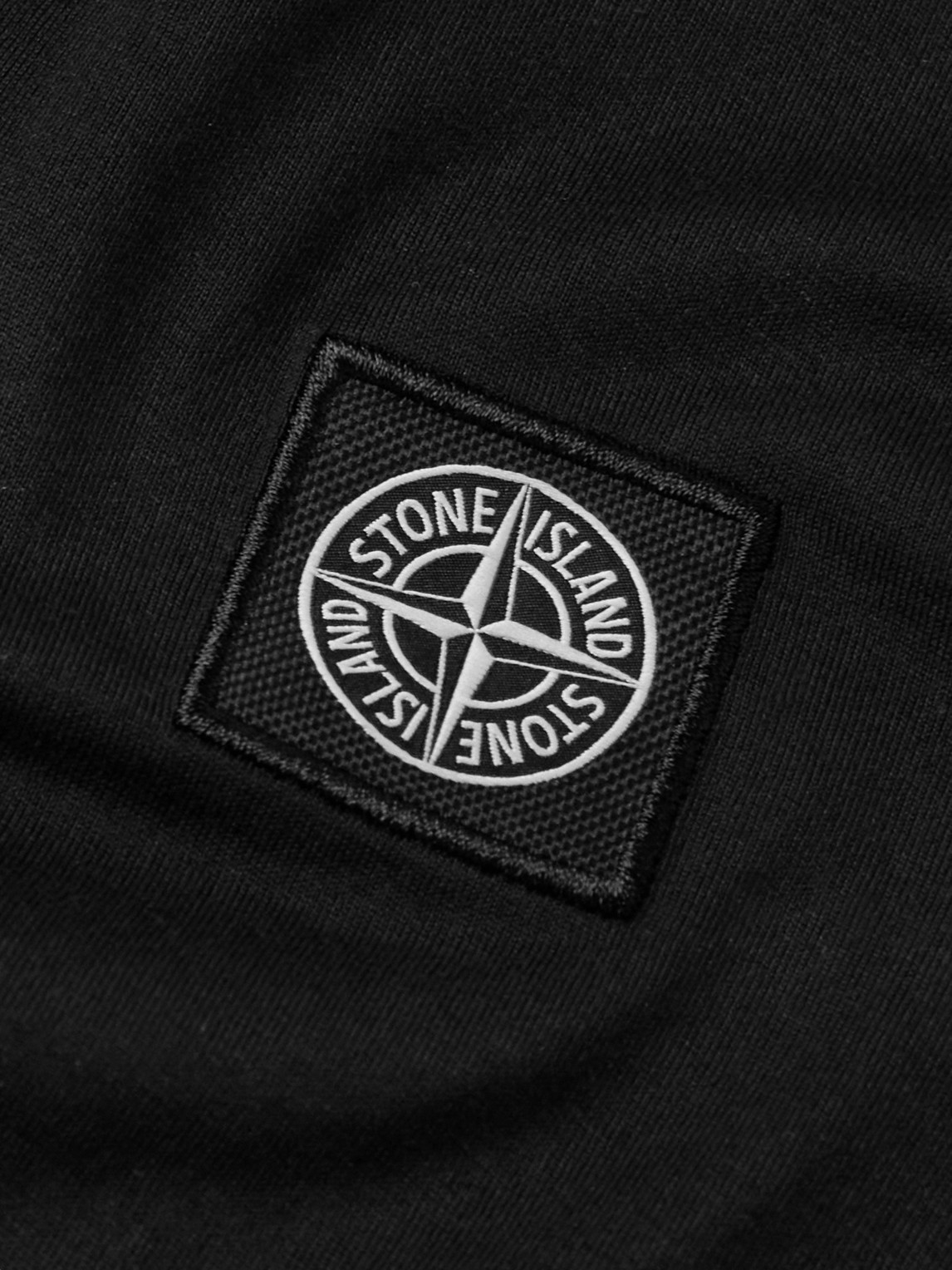 Shop Stone Island Logo-appliquéd Cotton-jersey T-shirt In Black