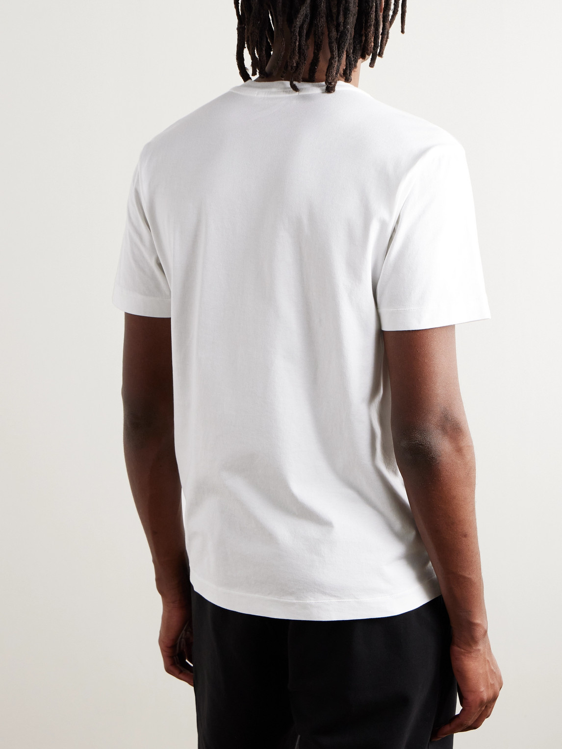 Shop Stone Island Logo-appliquéd Cotton-jersey T-shirt In White