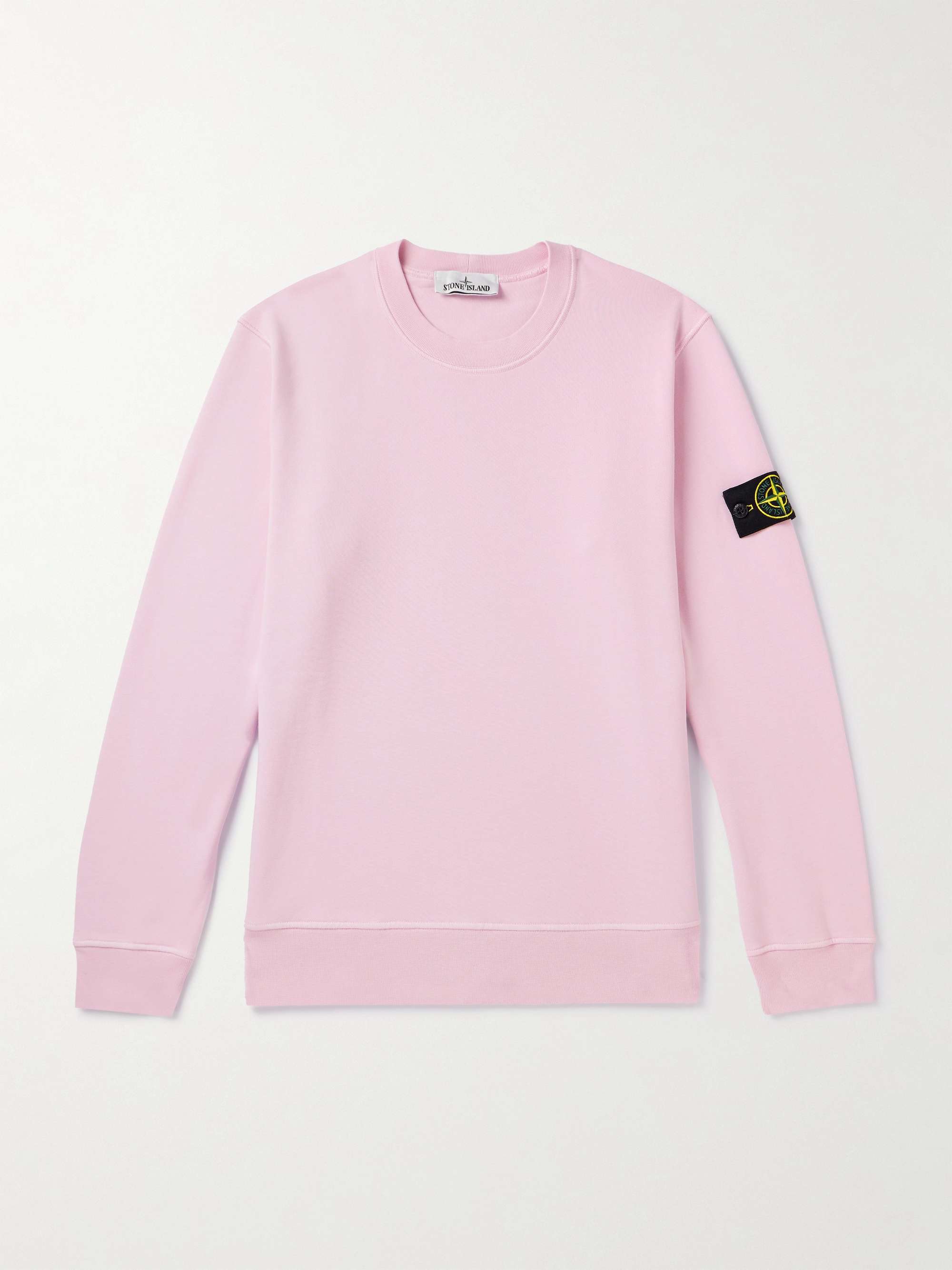 STONE ISLAND Logo-Appliquéd Garment-Dyed Cotton-Jersey Sweatshirt for ...