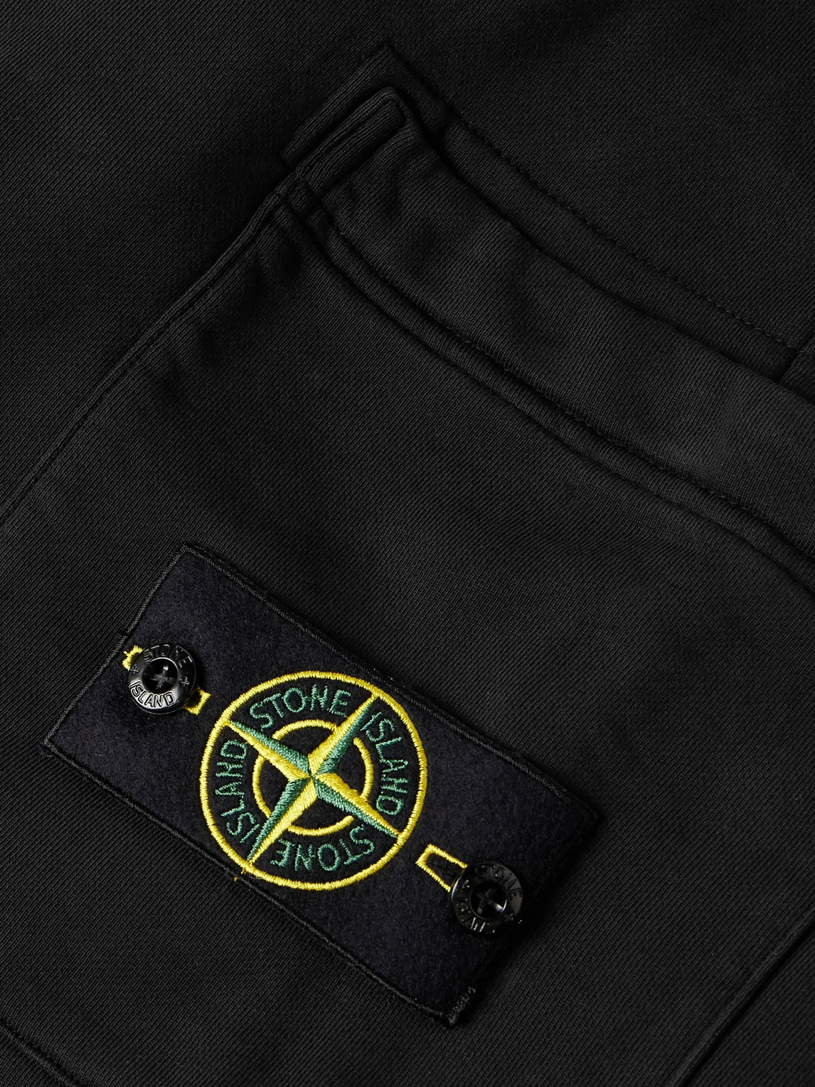 Stone Island Logo Patch Bermuda Shorts In Black