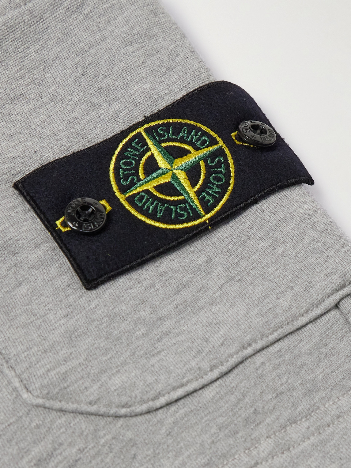 Stone Island Badge Logo Drawstring Bermuda Shorts In Gray