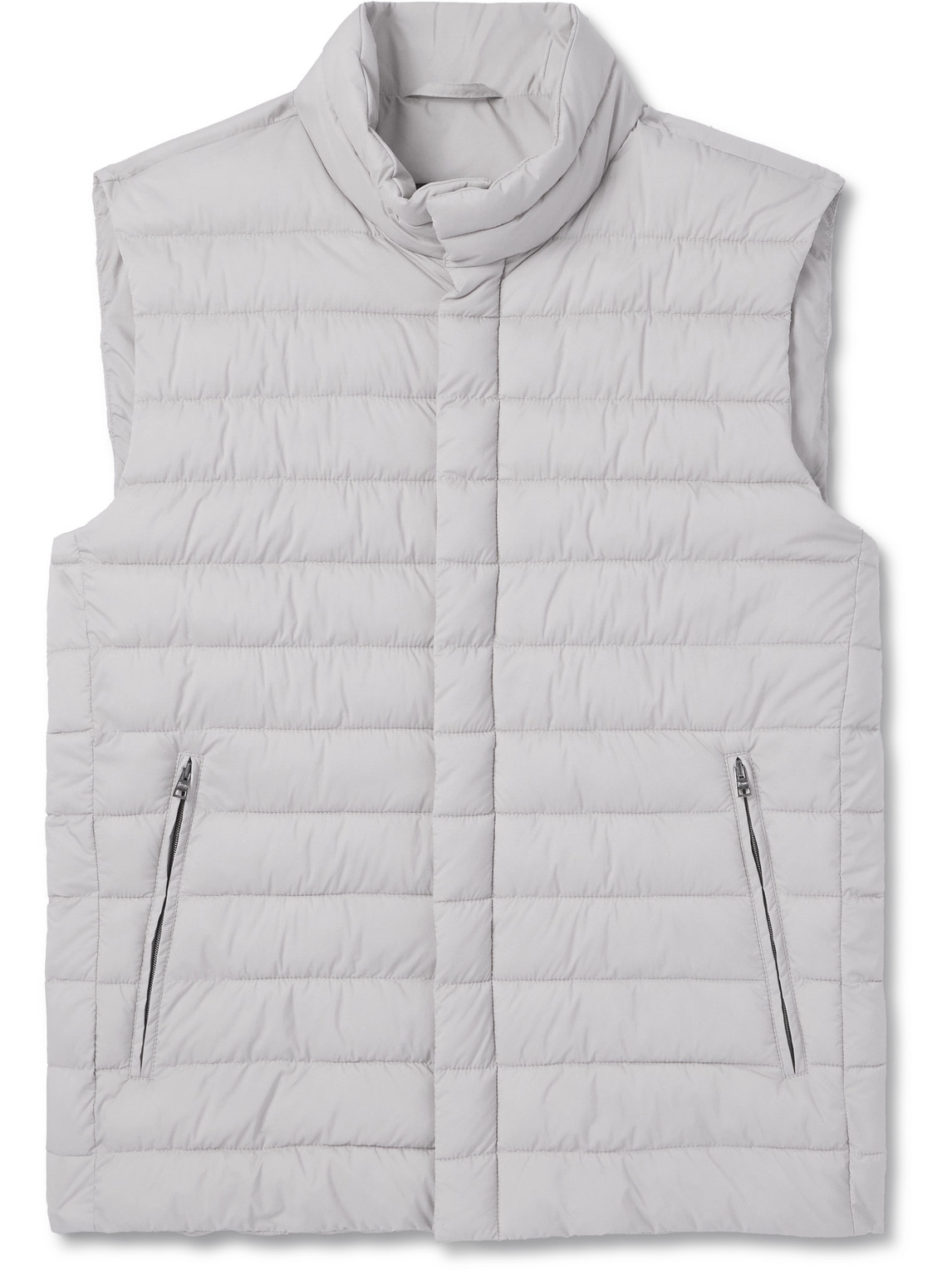 Herno Lo Smanicato Slim-fit Padded Quilted Nylon Gilet In Grey