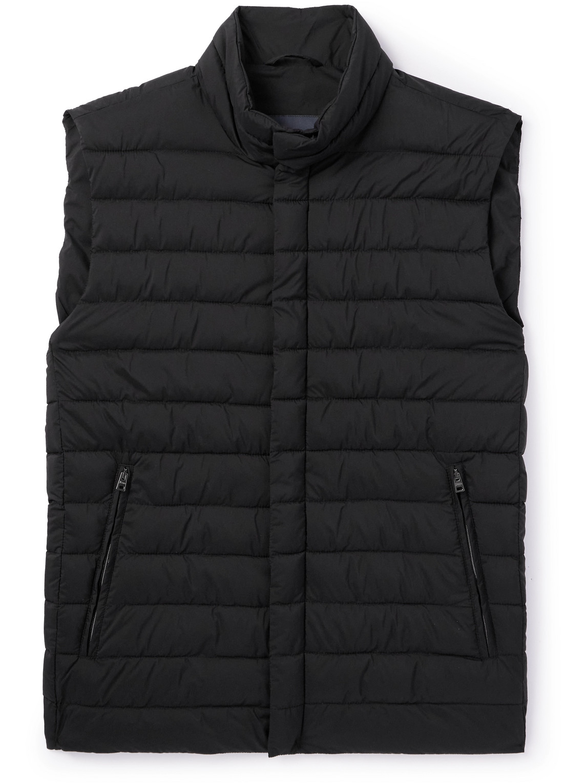 Herno Lo Smanicato Slim-fit Padded Quilted Nylon Gilet In Black