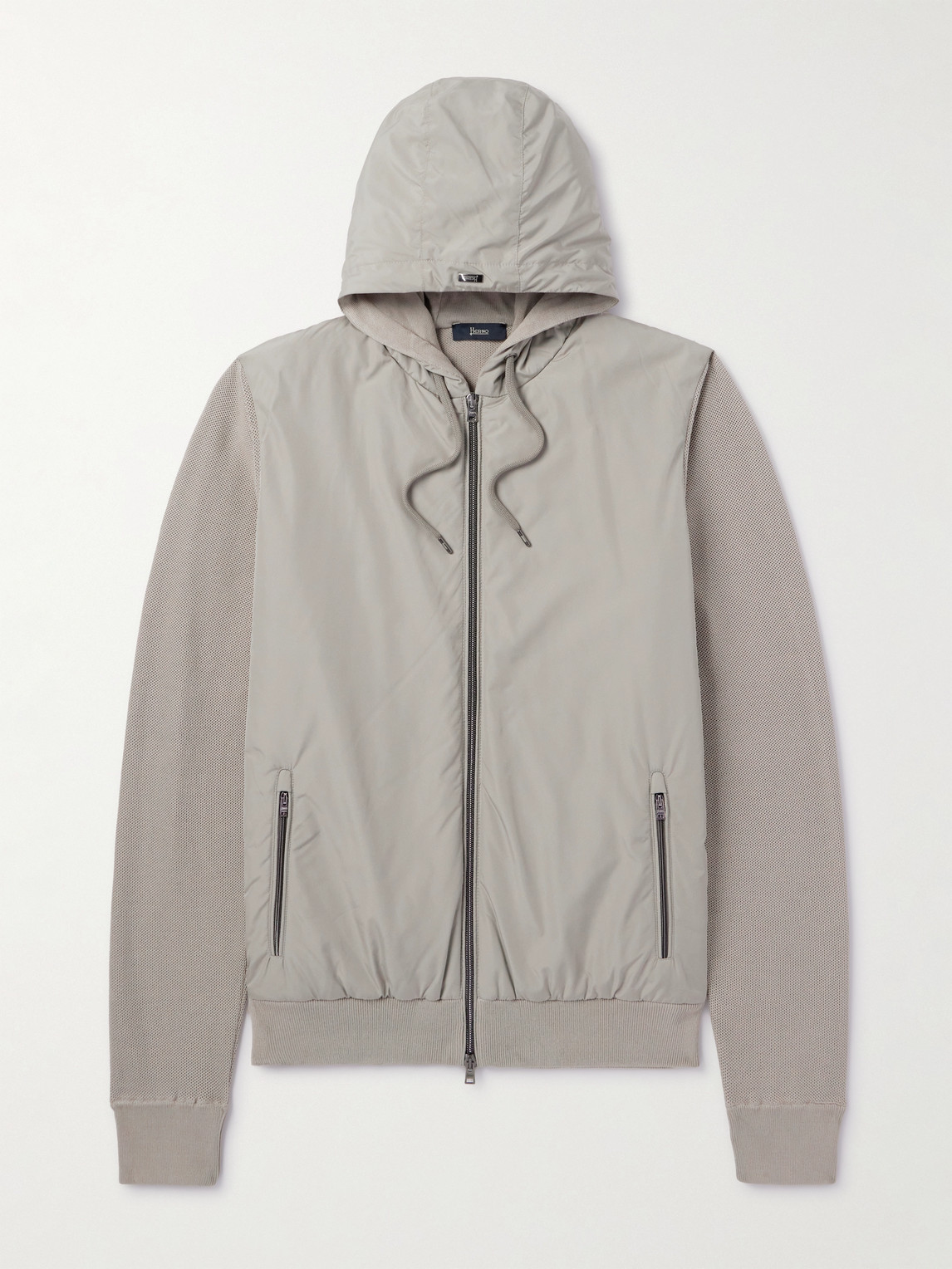HERNO Waffle-Knit Cotton and Shell Hooded Jacket - Men