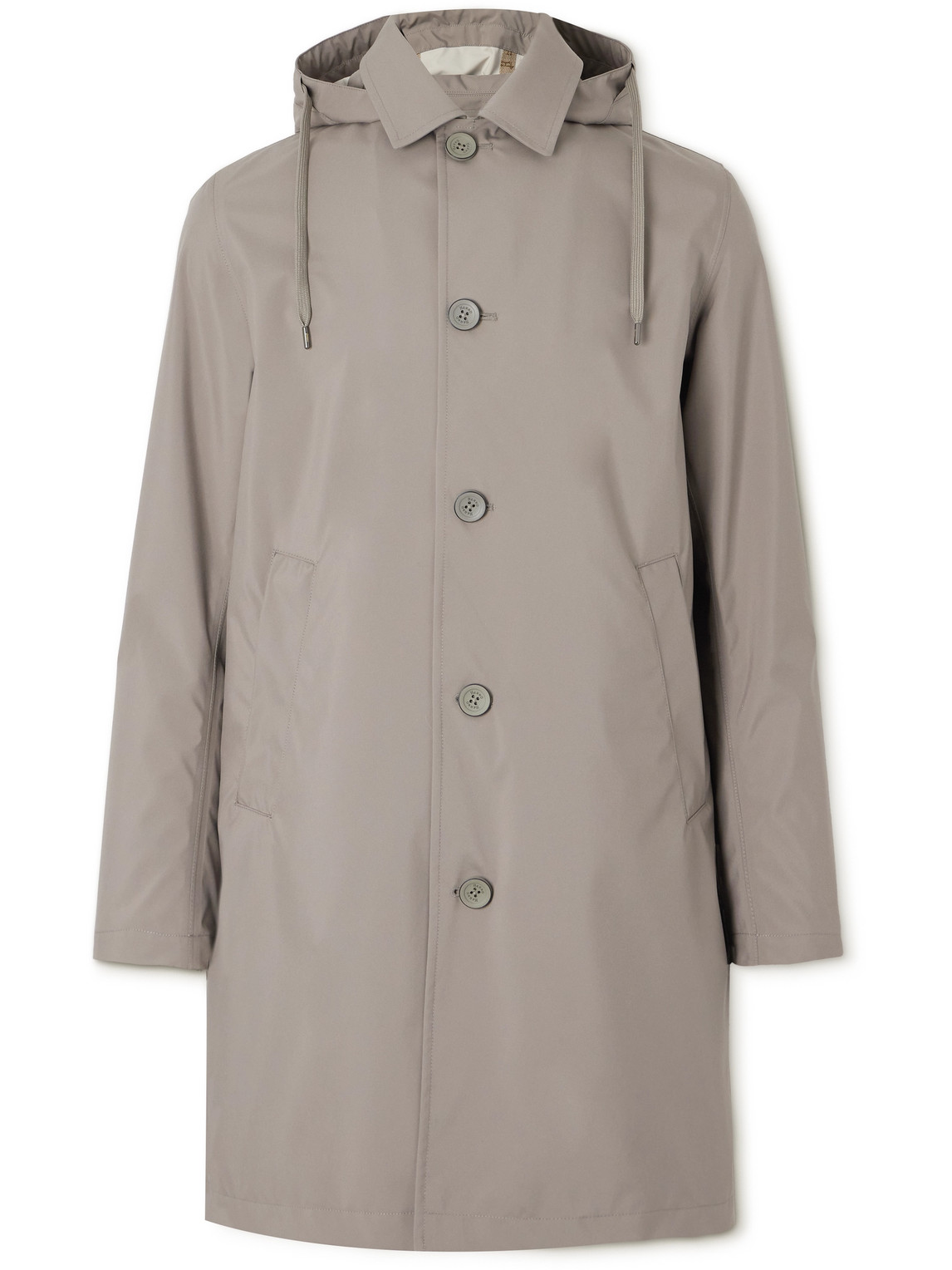 Herno Shell Hooded Coat In Gray