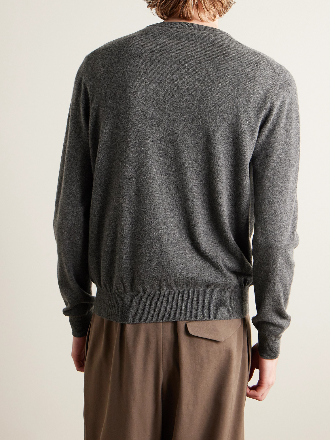 Loro Piana Slim-fit Baby Cashmere Sweater In Gray