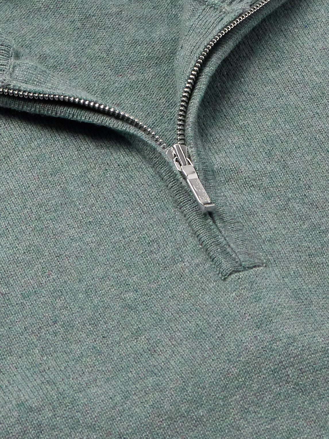 Shop Loro Piana Slim-fit Baby Cashmere Half-zip Sweater In Green
