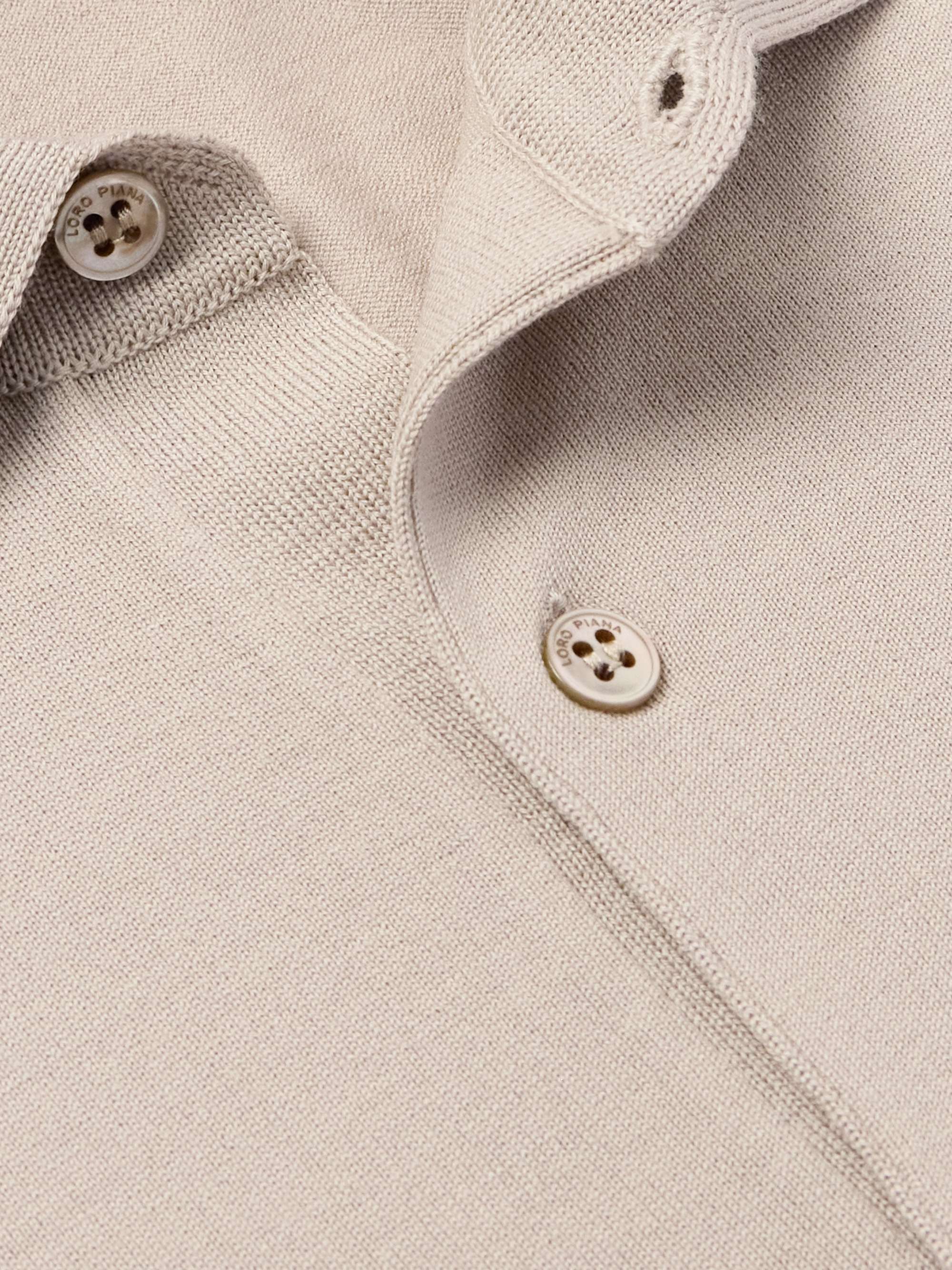LORO PIANA 슬림핏 위시 버진 울 폴로 셔츠