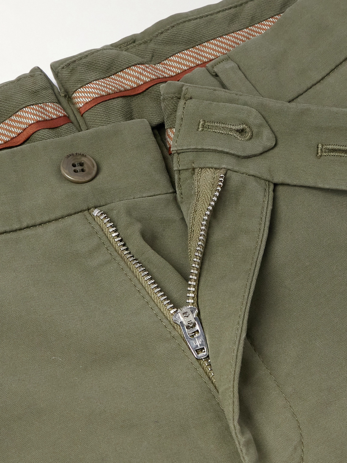Loro Piana Slim-fit Stretch-cotton Trousers In Green