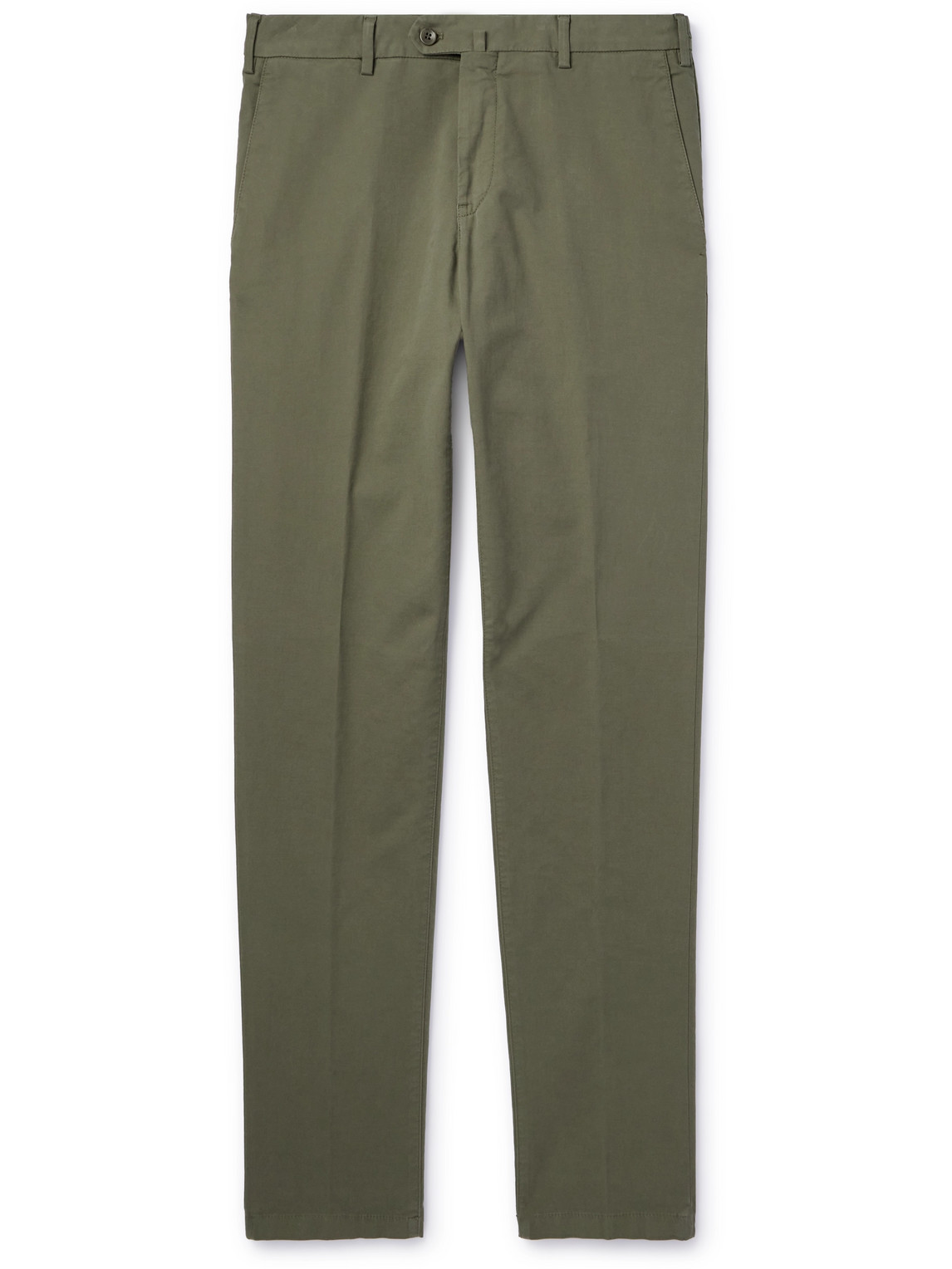 Loro Piana Slim-fit Stretch-cotton Trousers In Green