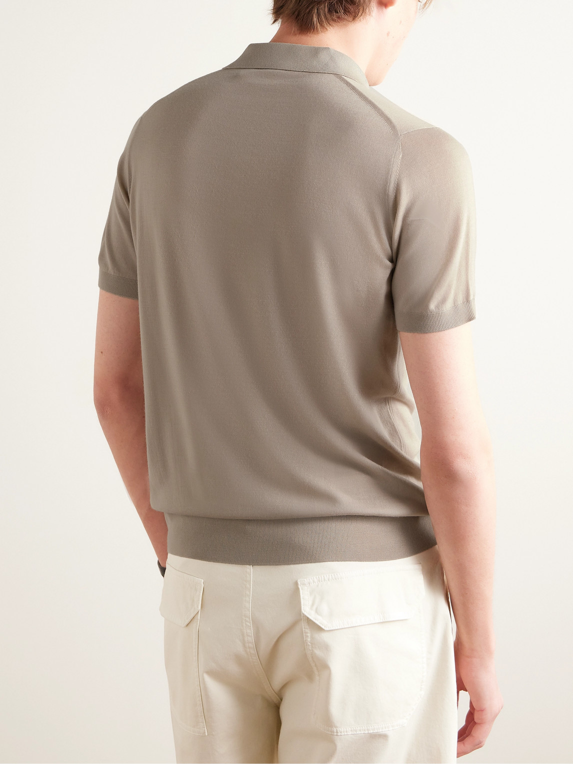 Loro Piana Slim-fit Wool, Silk And Cashmere-blend Polo Shirt In Brown