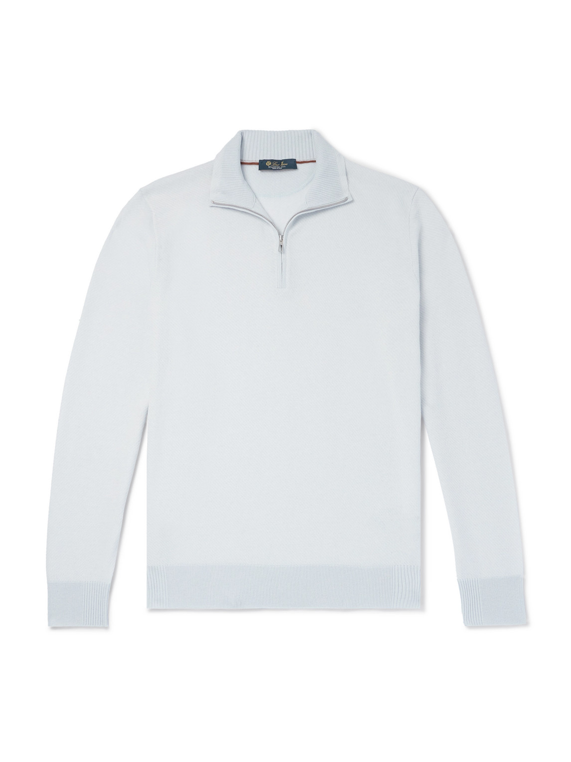 Shop Loro Piana Roadster Cashmere Half-zip Sweater In Blue