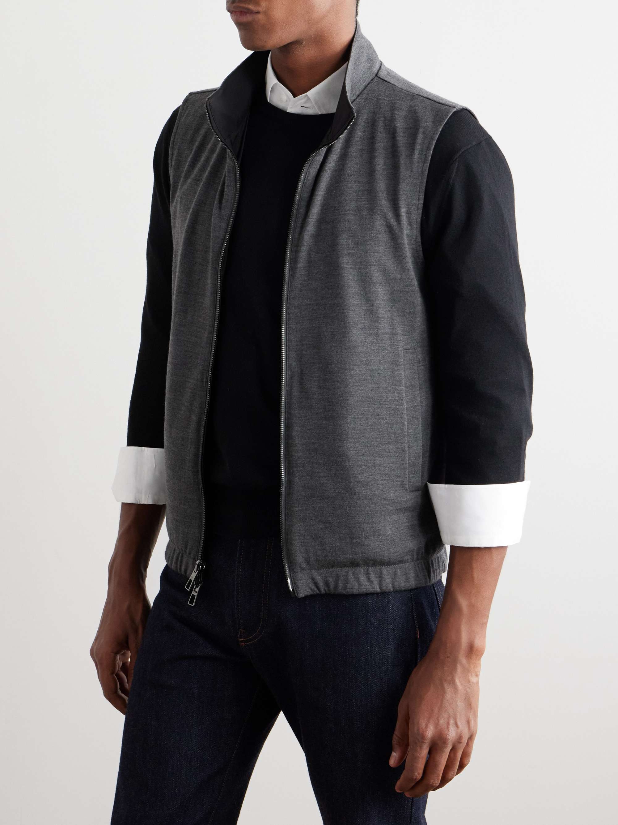 LORO PIANA Reversible Storm System Shell and Super Wish Virgin Wool Gilet