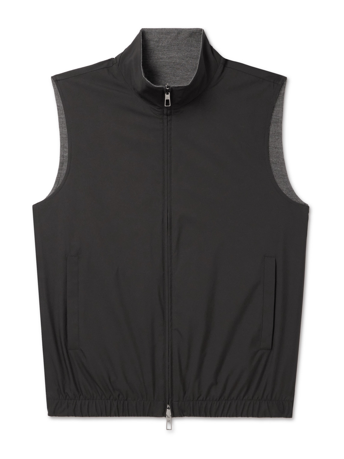 Loro Piana Reversible Storm System Shell And Super Wish Virgin Wool Gilet In Black