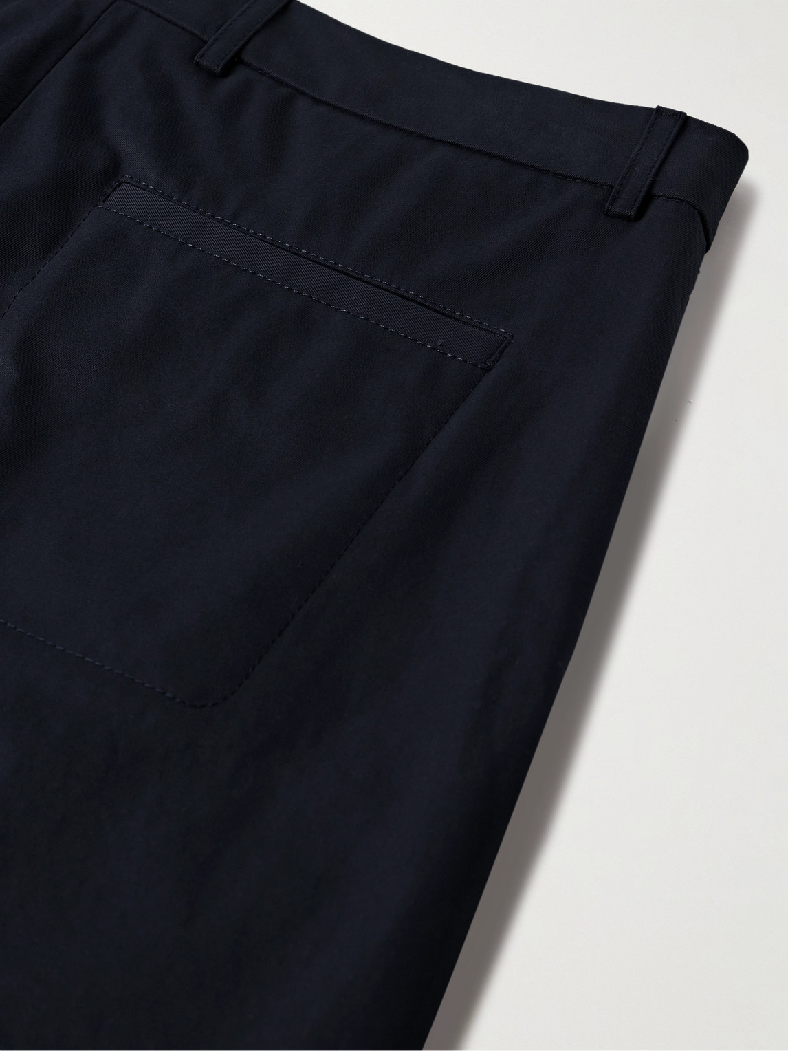 Shop Loro Piana Merse Straight-leg Cotton-gabardine Trousers In Blue