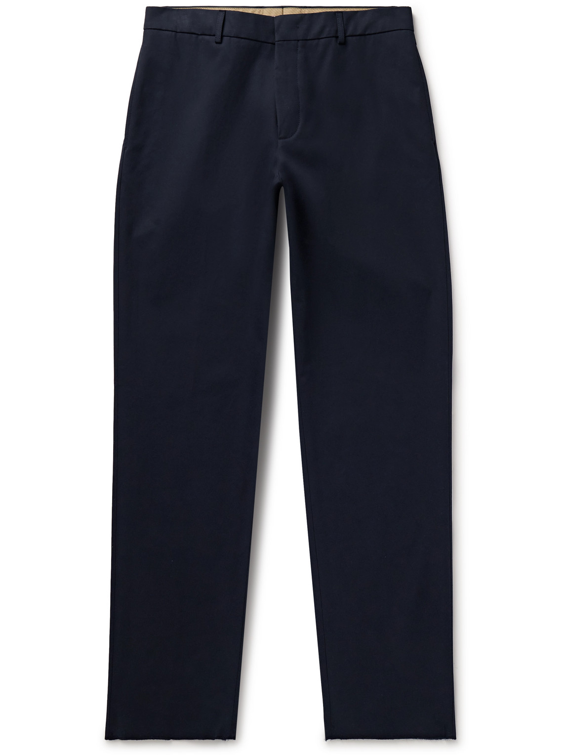 Shop Loro Piana Merse Straight-leg Cotton-gabardine Trousers In Blue