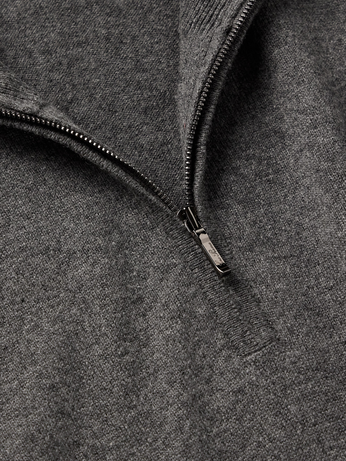 Shop Loro Piana Slim-fit Baby Cashmere Half-zip Sweater In Gray