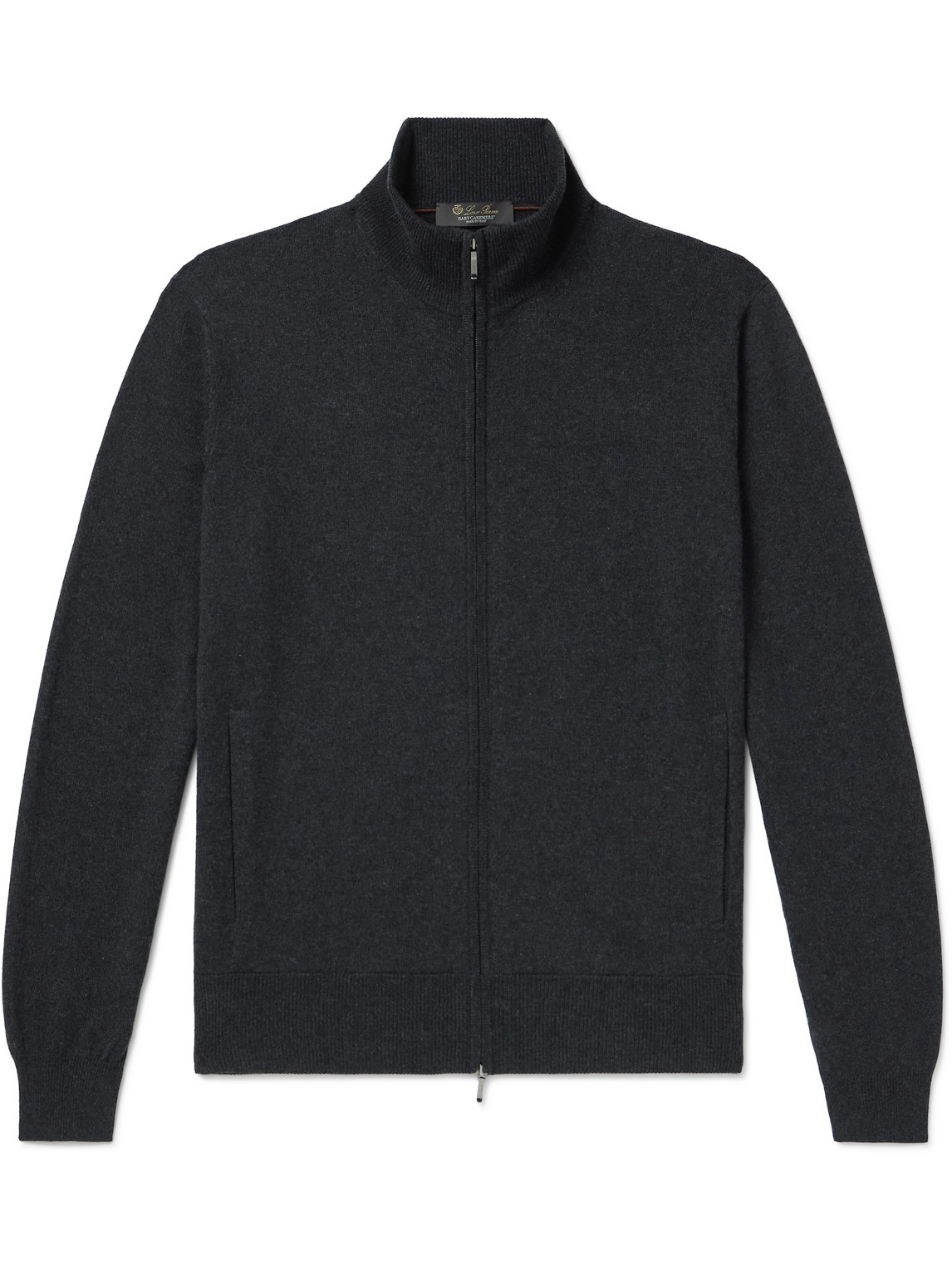 Loro Piana Cashmere Zip-up Sweater In Gray