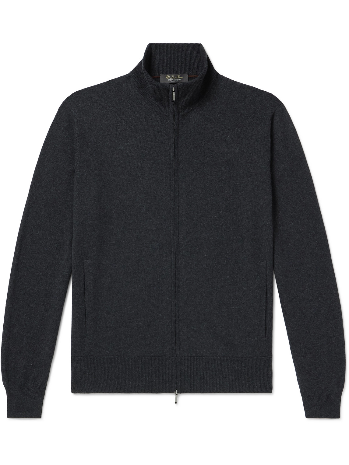 Loro Piana Cashmere Zip-up Jumper In Grey