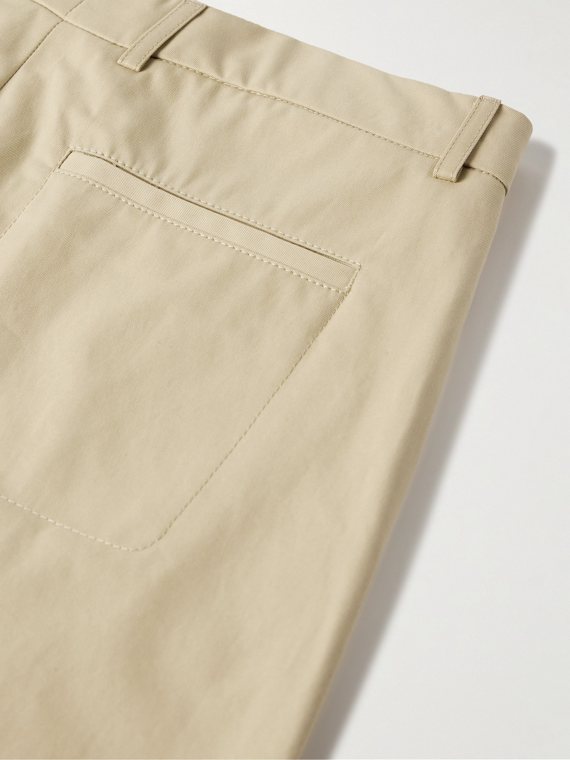 Shop Loro Piana Merse Straight-leg Cotton-gabardine Trousers In Neutrals