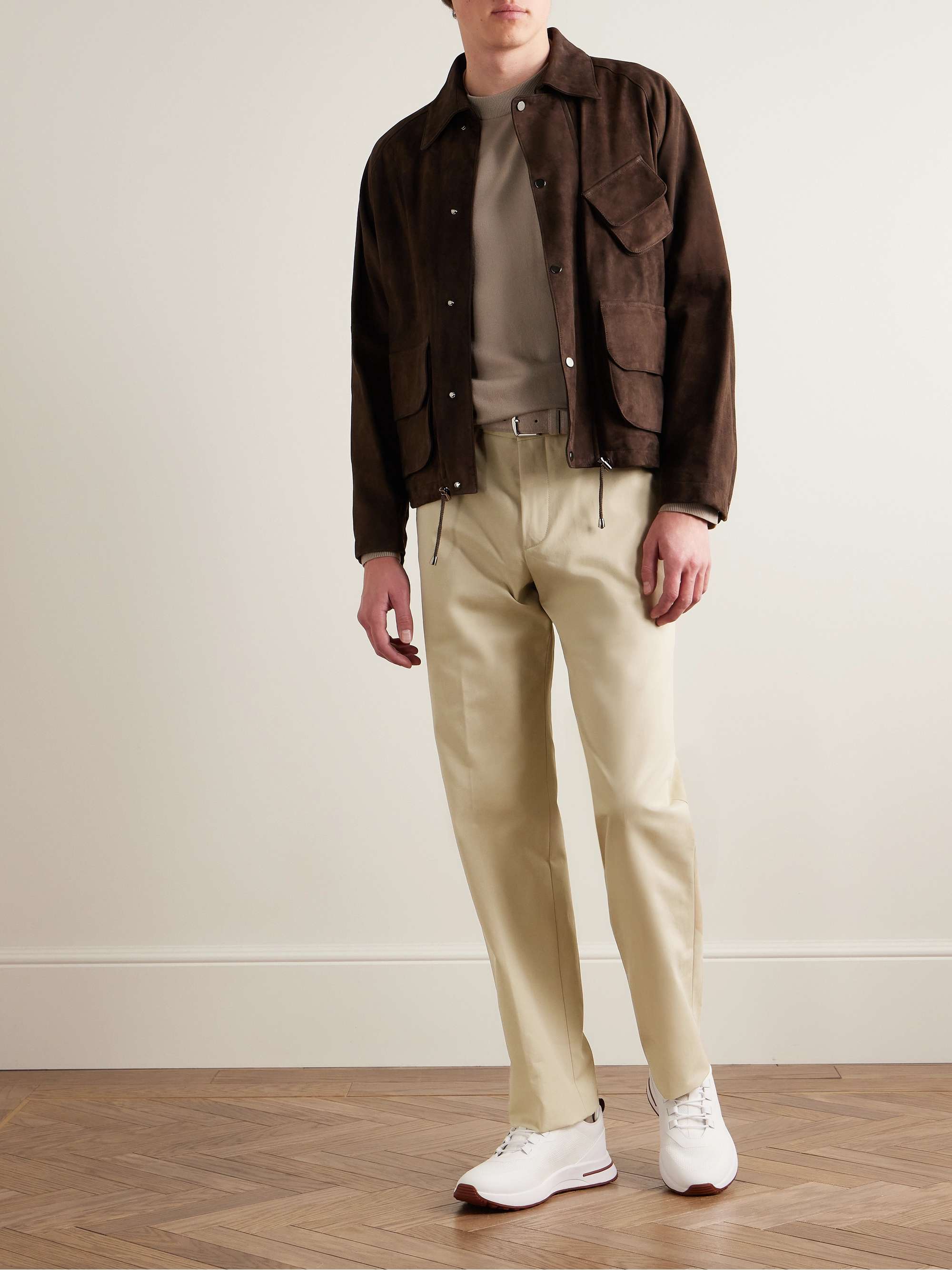 LORO PIANA Merse Straight-Leg Cotton-Gabardine Trousers for