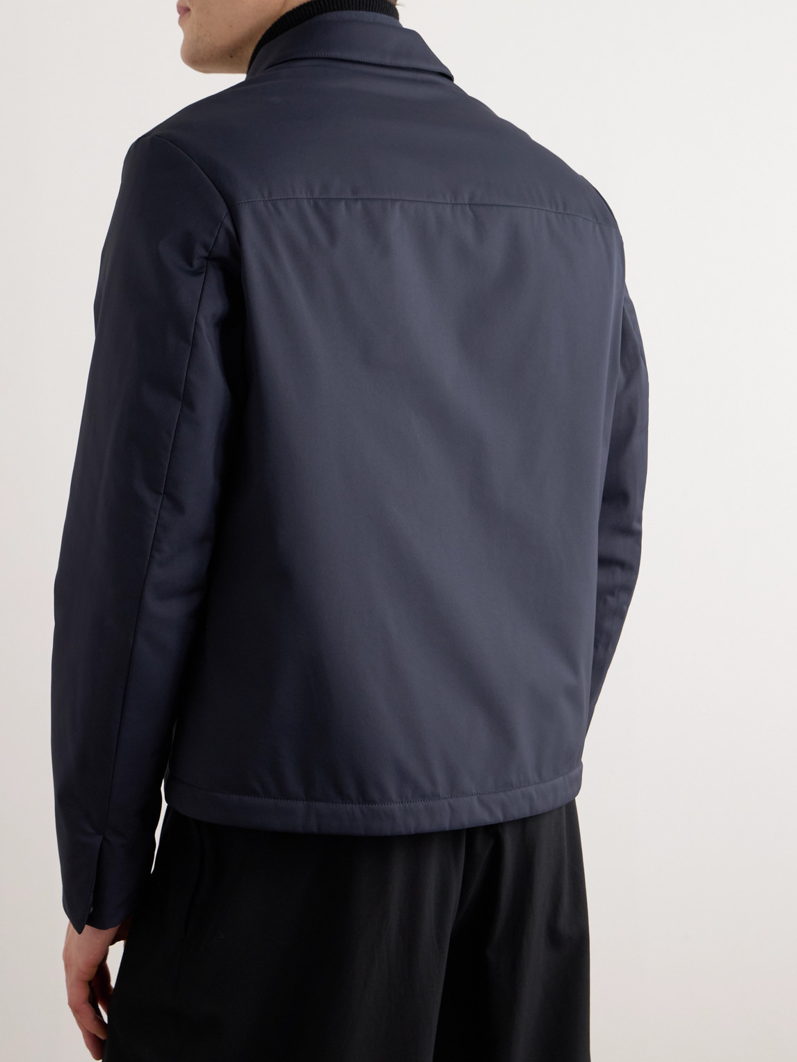 Shop Loro Piana Maurin Padded Shell Zip-up Blouson Jacket In Blue