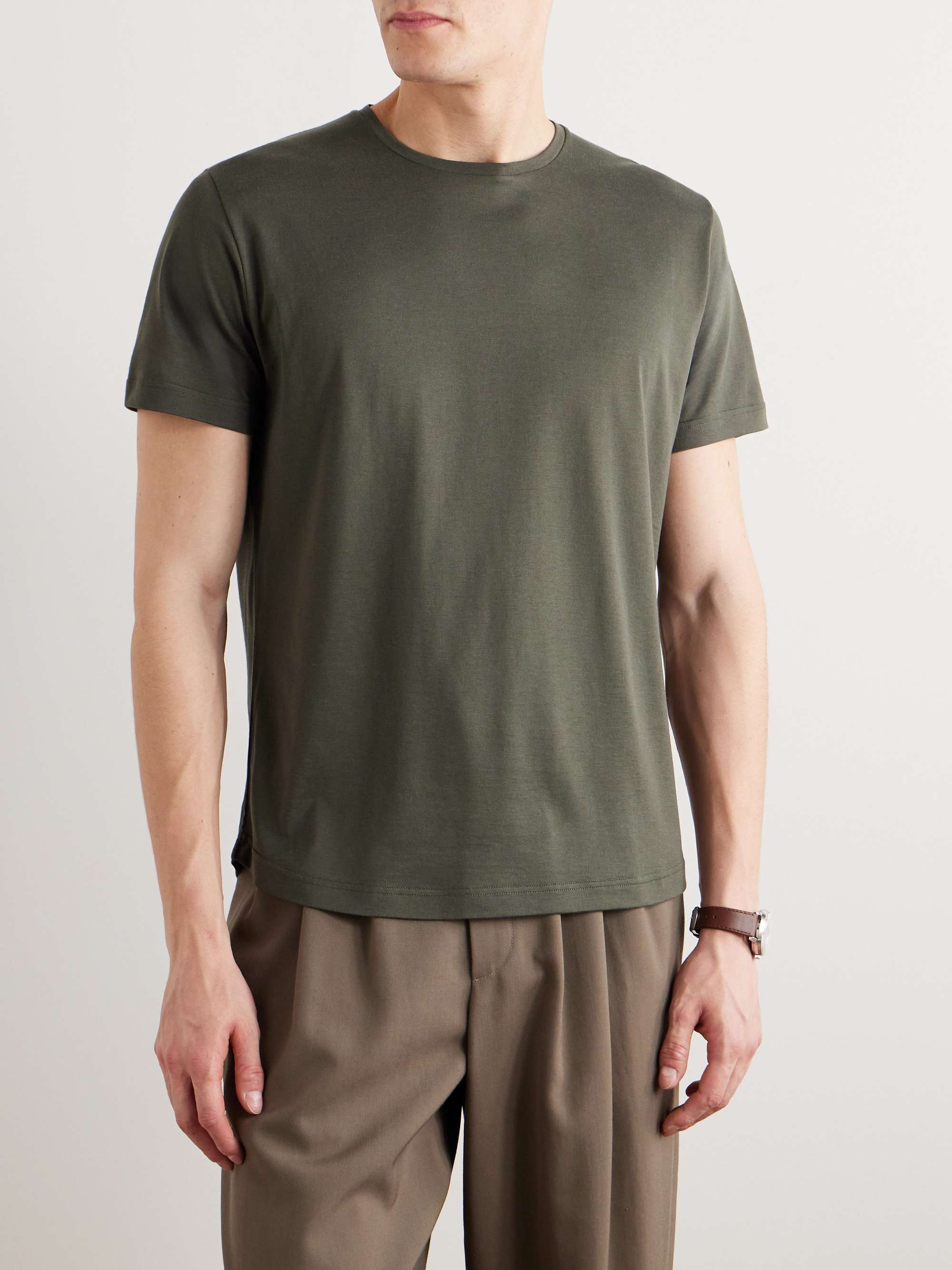 LORO PIANA Slim-Fit Silk and Cotton-Blend Jersey T-Shirt