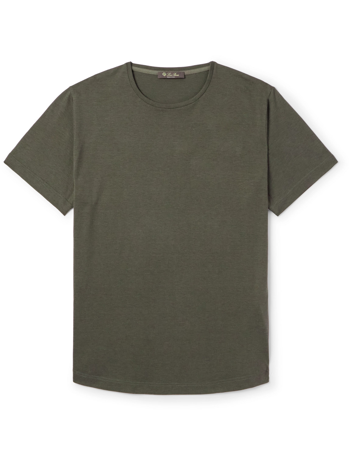 Loro Piana Soft Slim-fit Silk And Cotton-blend T-shirt In Green