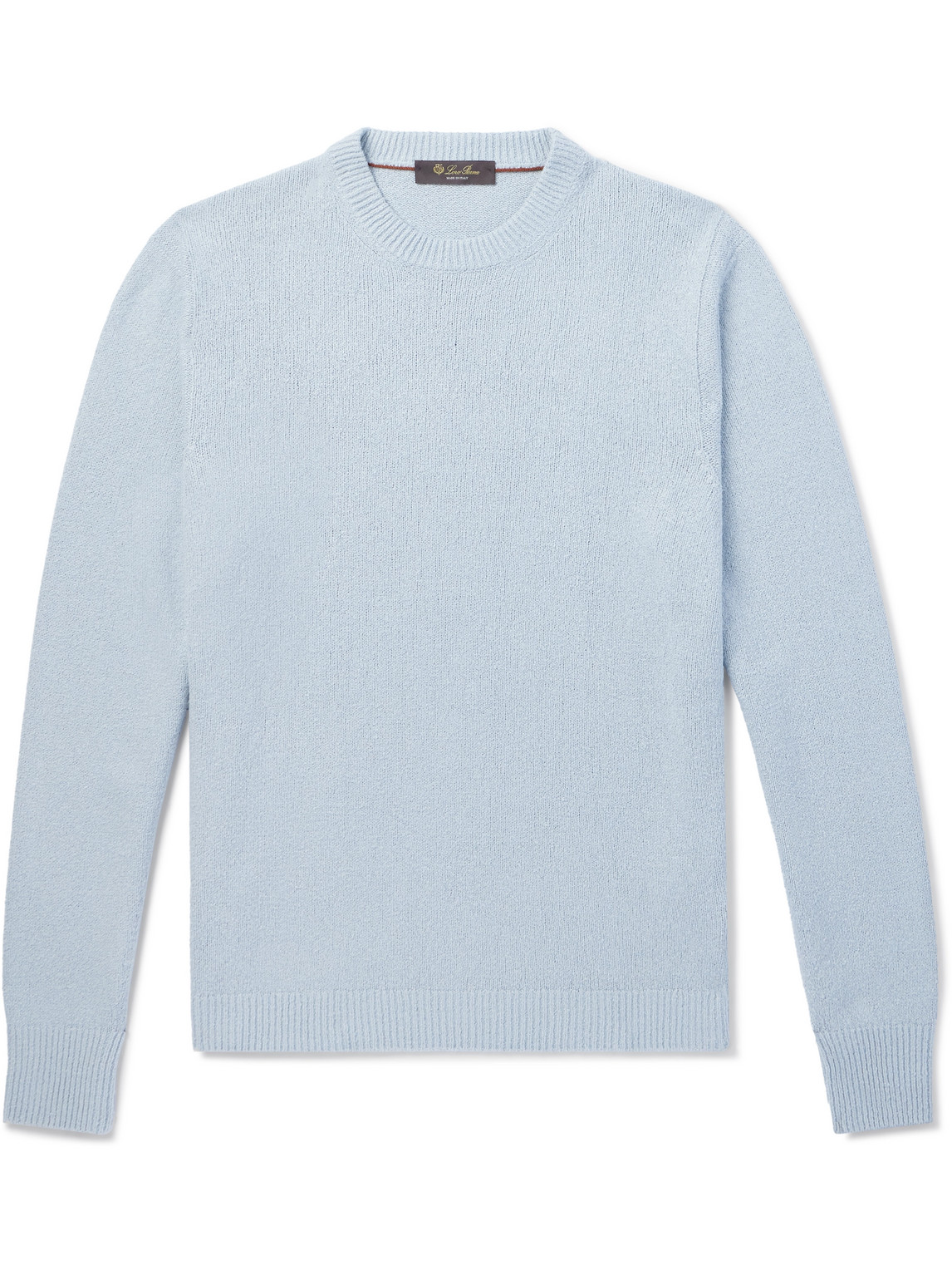 Loro Piana Ribbed Silk Sweater In Blue