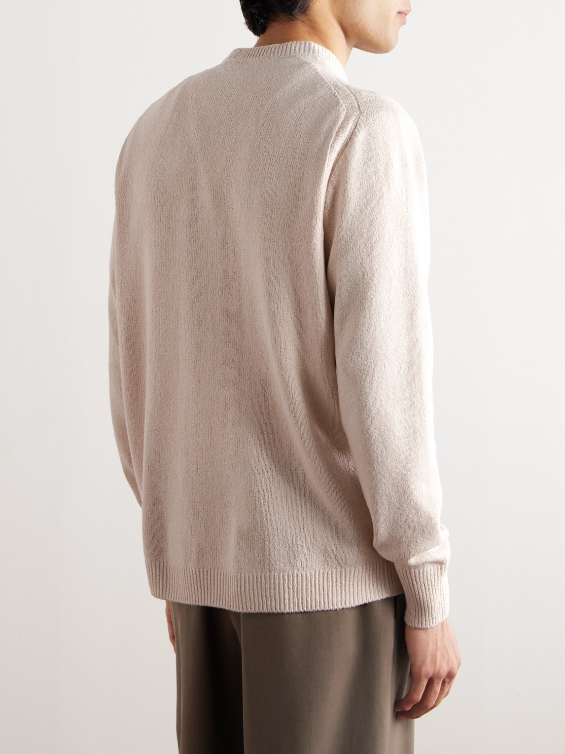 Loro Piana Ribbed Silk Sweater In Neutrals