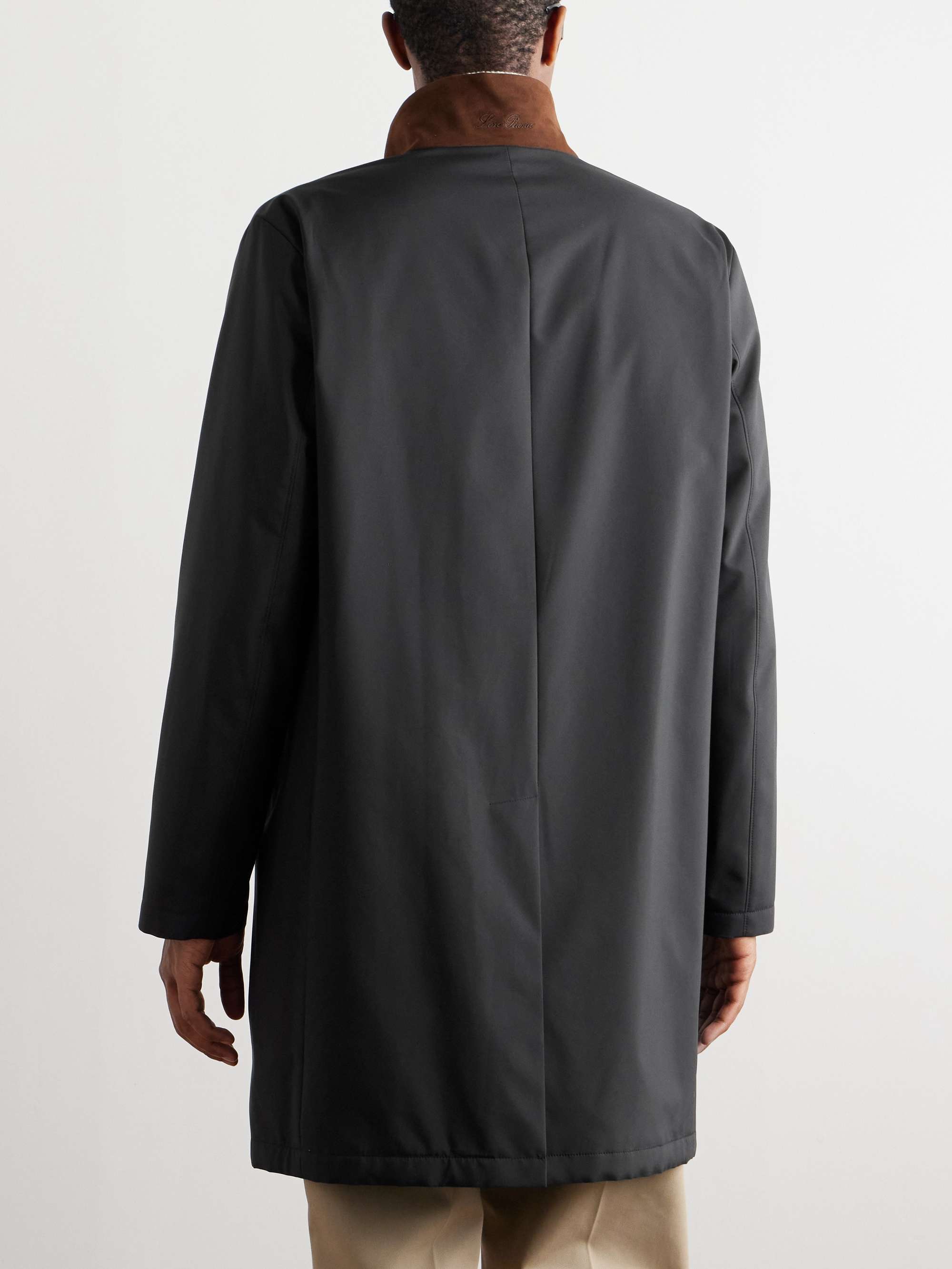 LORO PIANA Sebring Windmate Suede-Trimmed Storm System Shell Car Coat