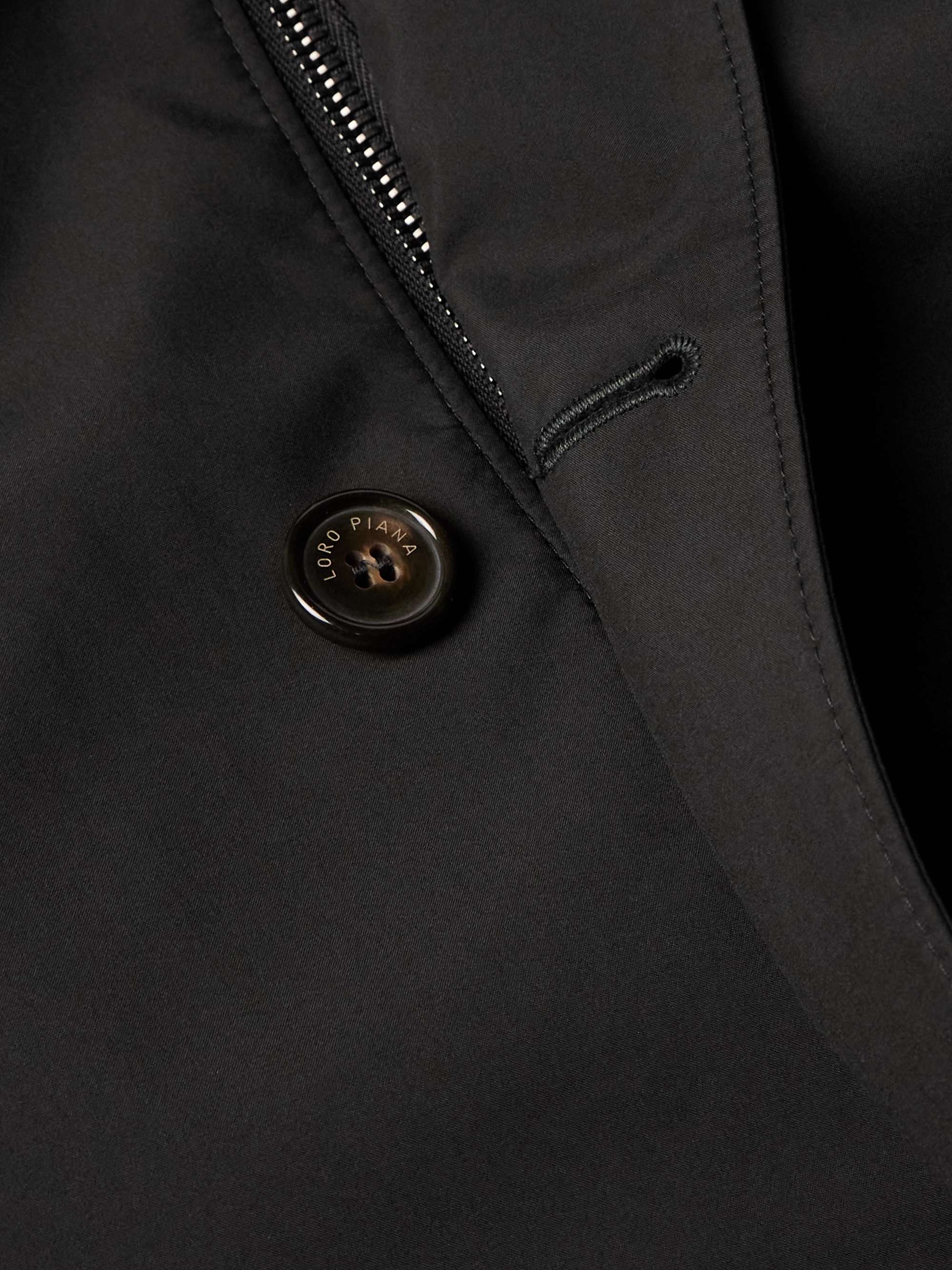 LORO PIANA Sebring Windmate Suede-Trimmed Storm System Shell Car Coat