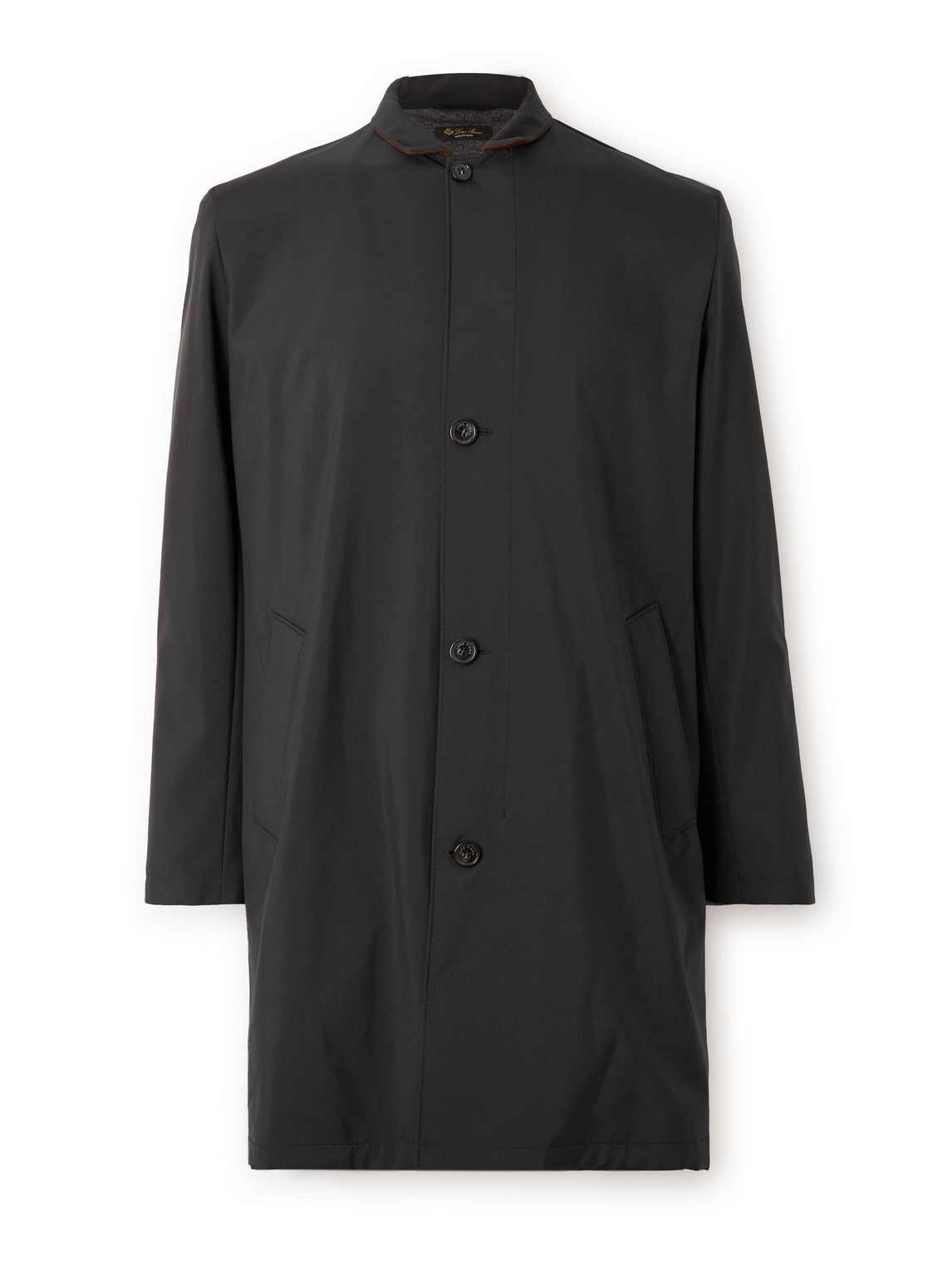 Loro Piana Sebring Windmate Suede-trimmed Storm System® Shell Car Coat In Black