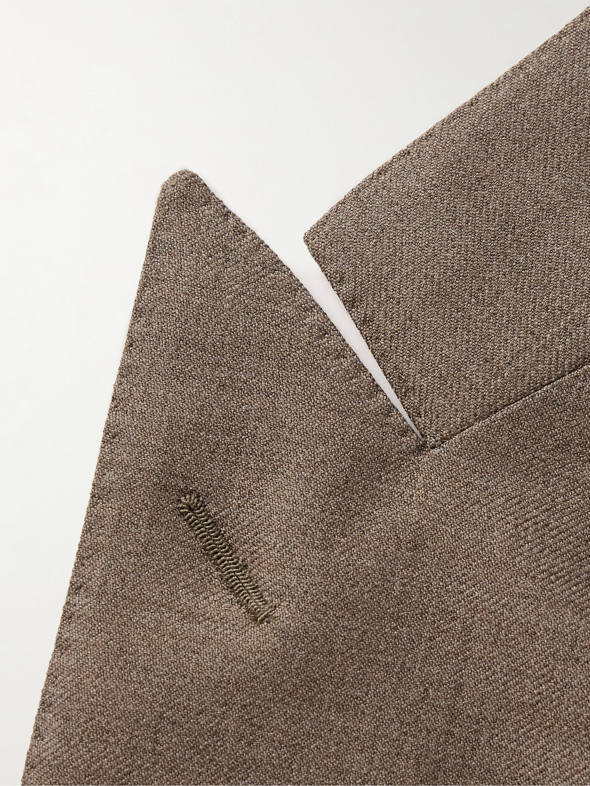 Shop Loro Piana Double-breasted Virgin Wool-twill Suit Jacket In Neutrals