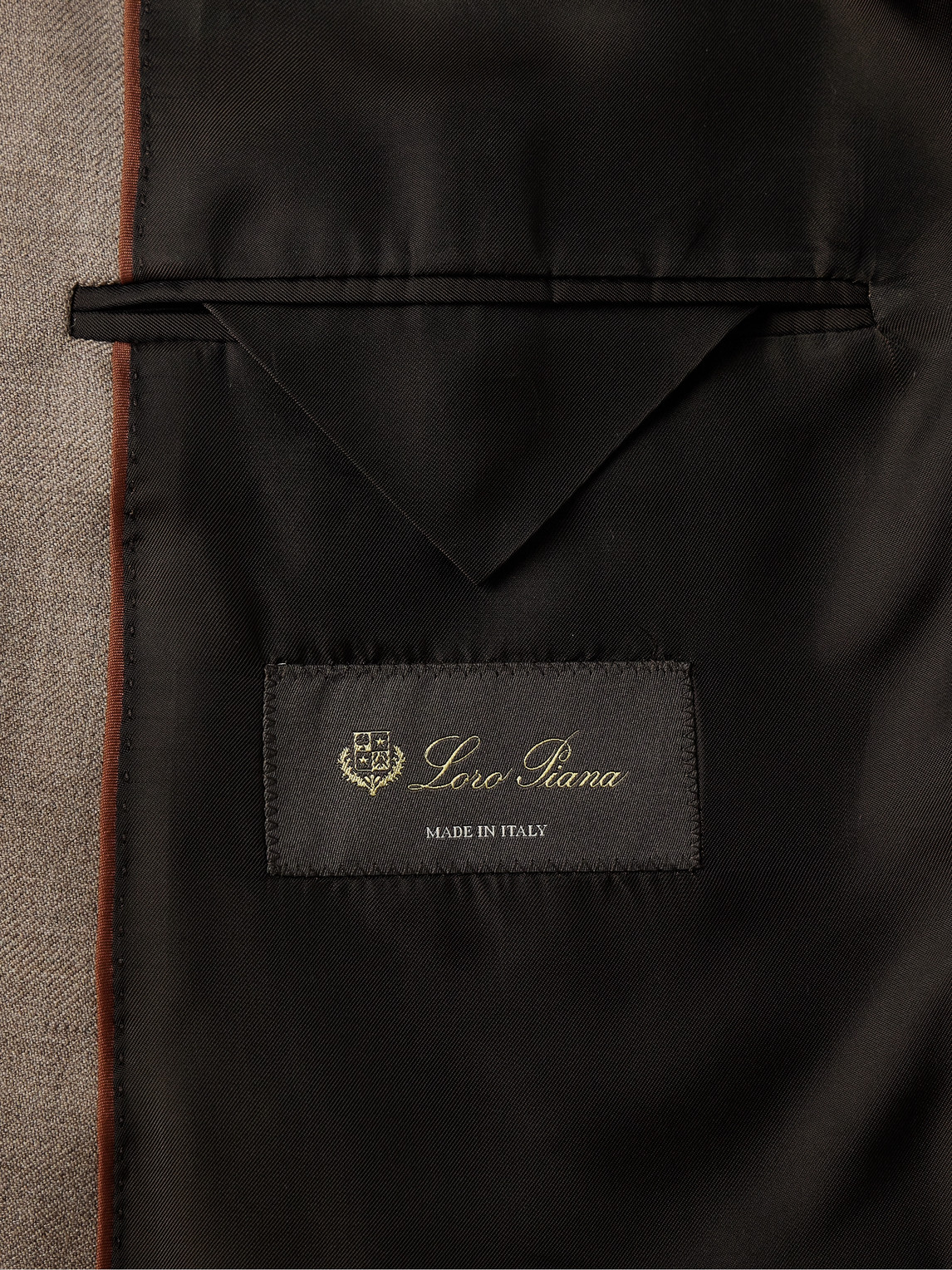 Shop Loro Piana Double-breasted Virgin Wool-twill Suit Jacket In Neutrals